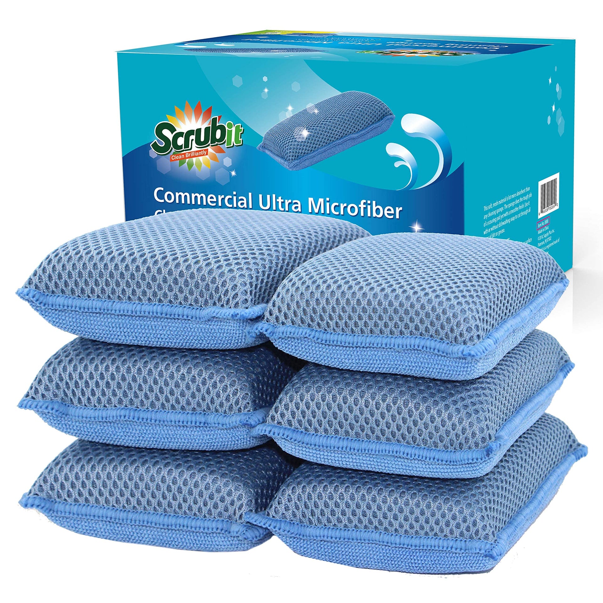 Miracle Microfiber Kitchen Sponge by Scrub (6 Count)