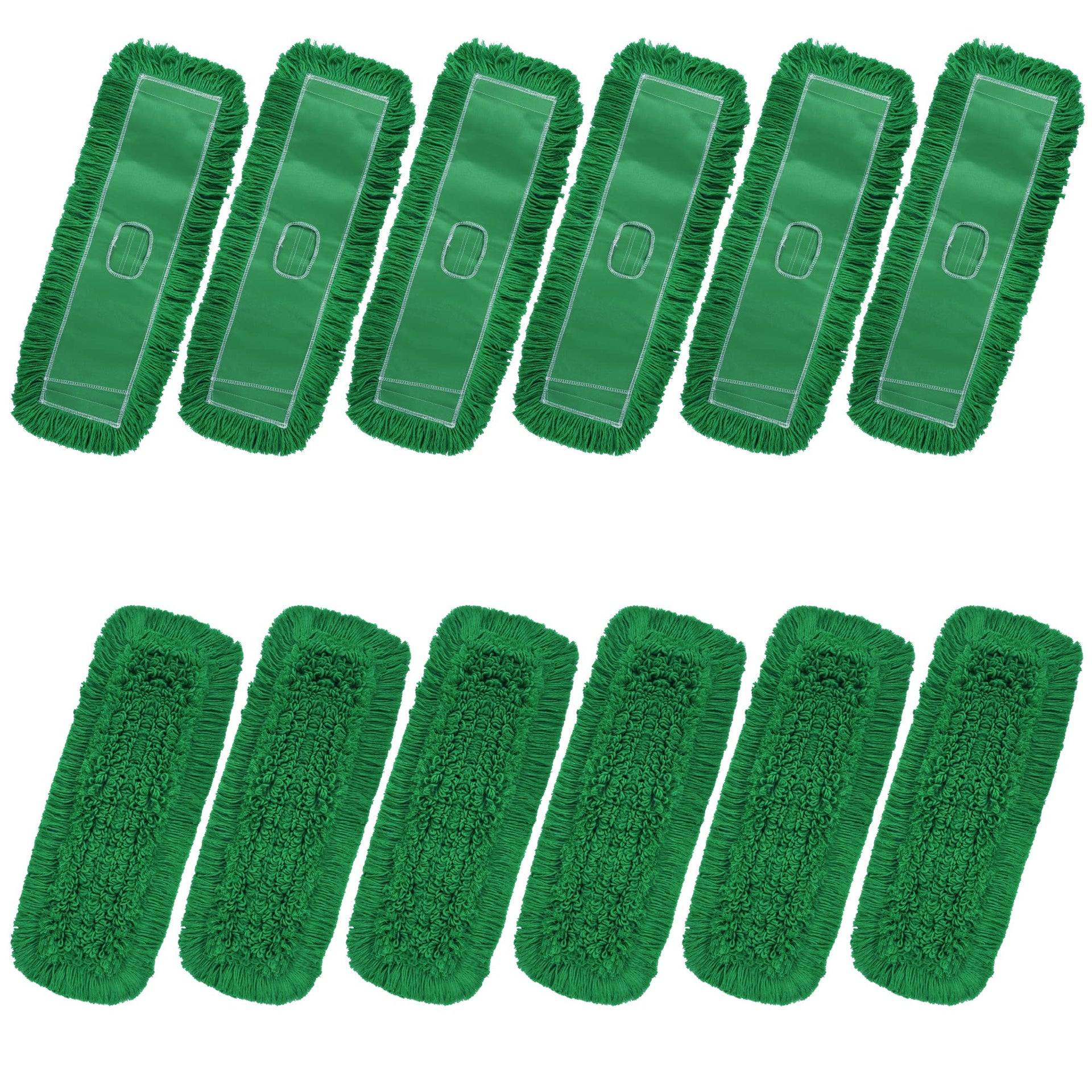 Matthew Cleaning 24'' Industrial Strength Cotton Dust Mop Refill Washable Replacement Heads for Residential & Commercial Use Fit Standard Dust Mop Frames (12 Count) - ModHome Supplies