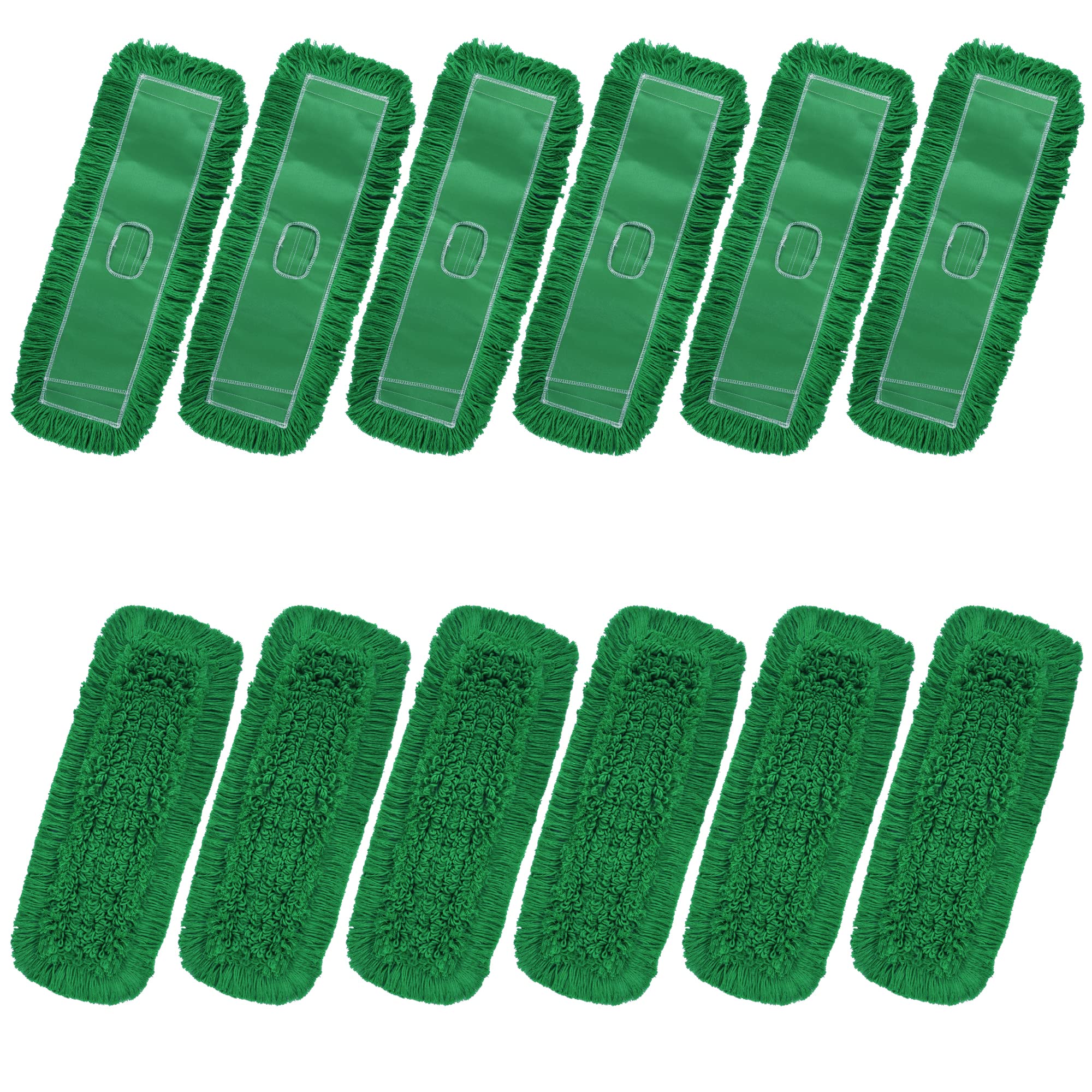 Matthew Cleaning 24'' Industrial Strength Cotton Dust Mop Refill Washable Replacement Heads for Residential & Commercial Use Fit Standard Dust Mop Frames (12 Count) - ModHome Supplies