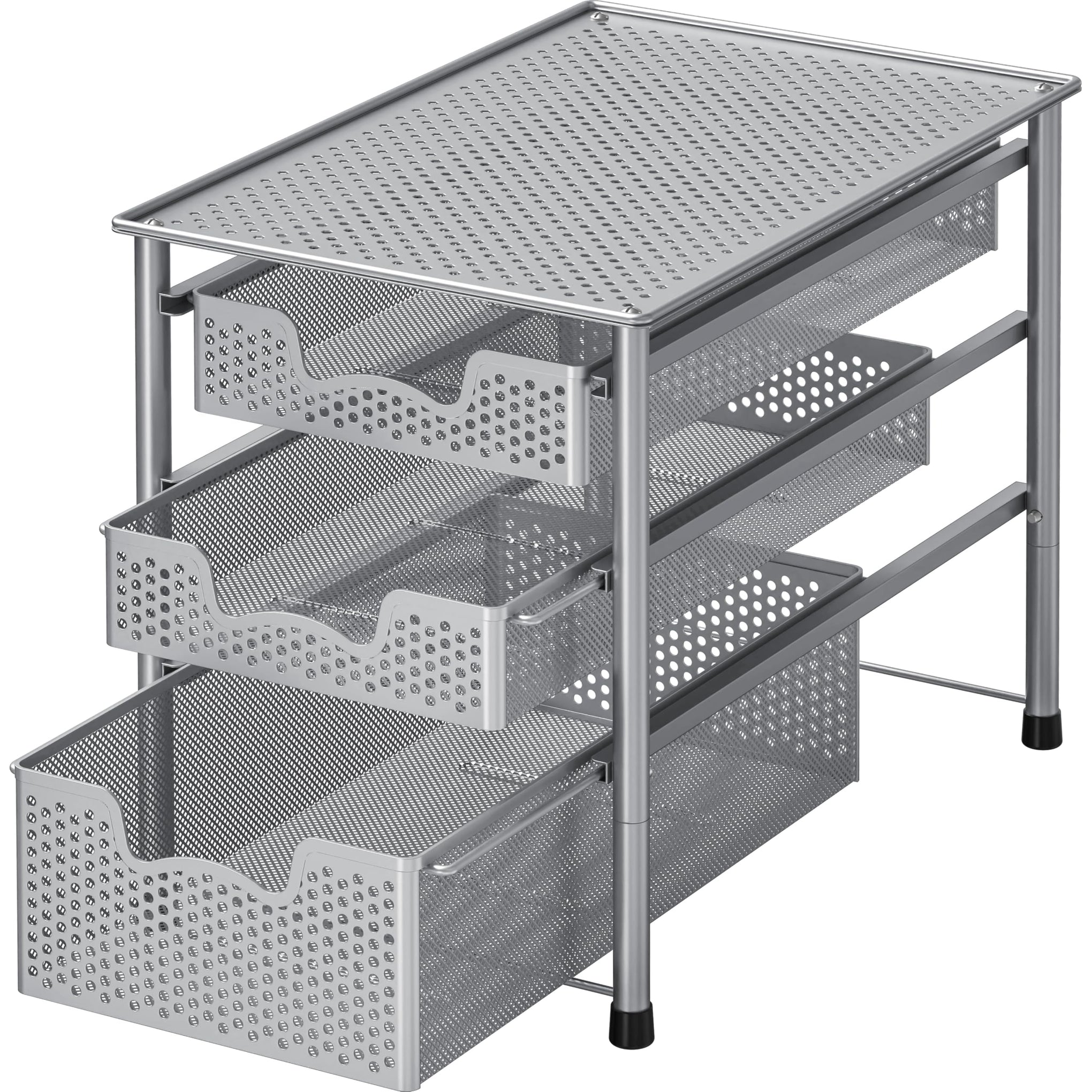 Stackable 3 Tier Sliding Basket Organizer Drawer (3 Count)