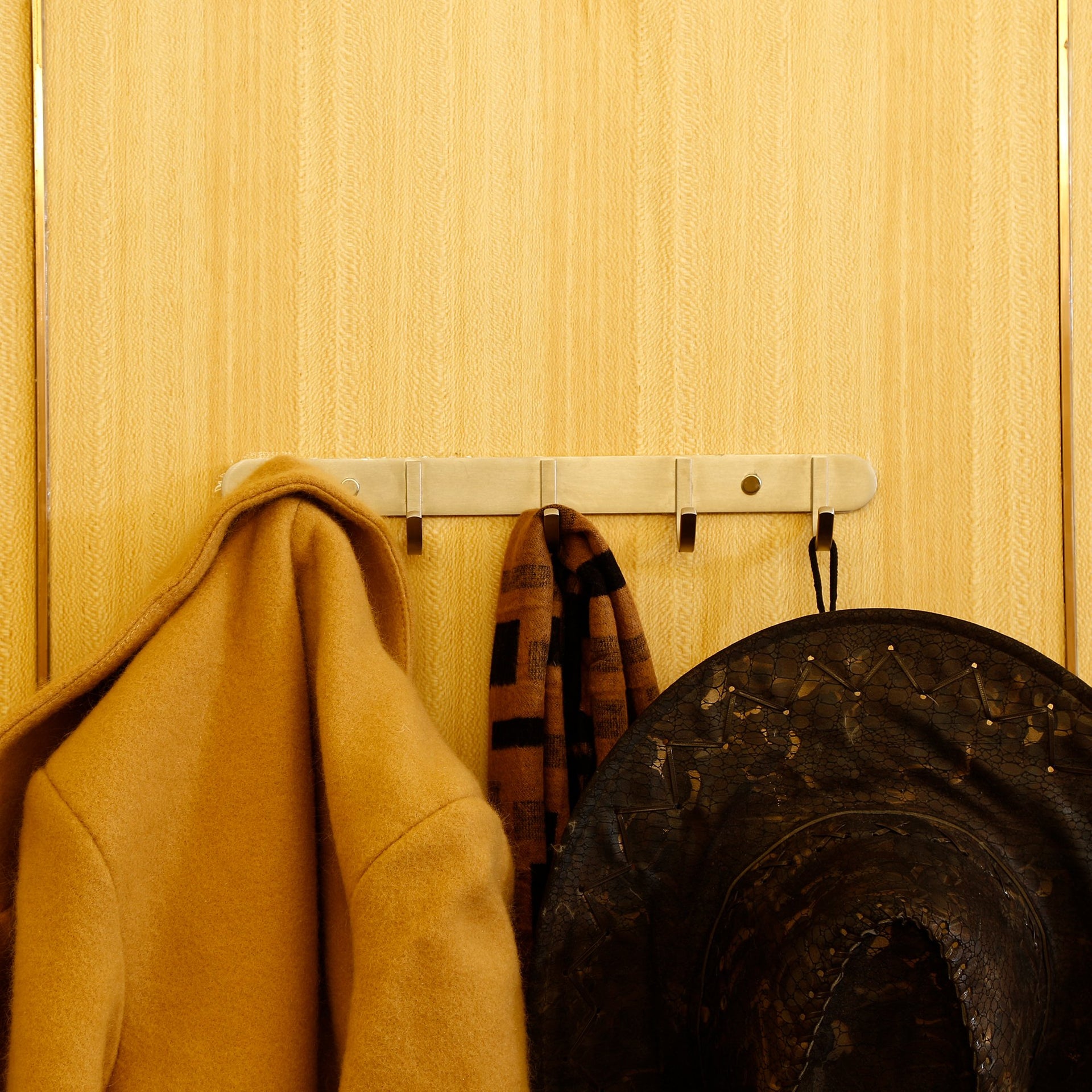 Coat Hook Rail Brushed Nickel 14