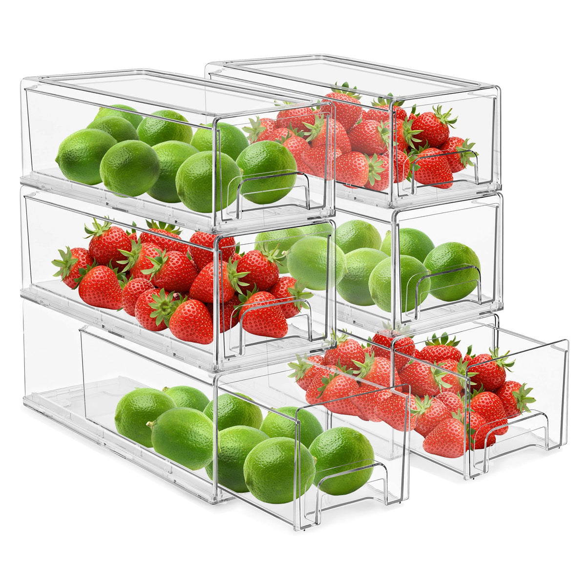 Small Wide Clear Storage Drawers (4 Count)