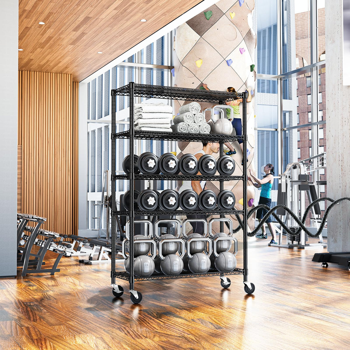 Black Storage Wire Rack Shelf