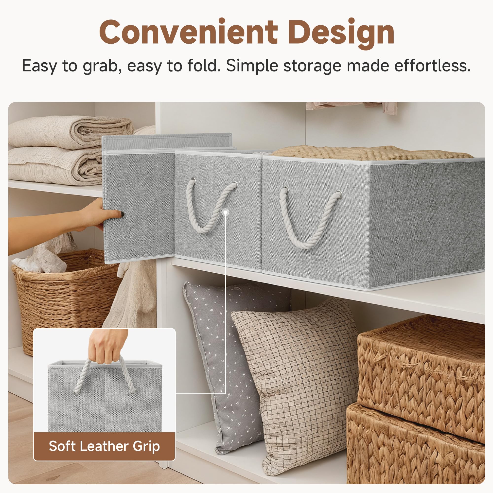 Storage Bins with Rope Handles (3 Count)