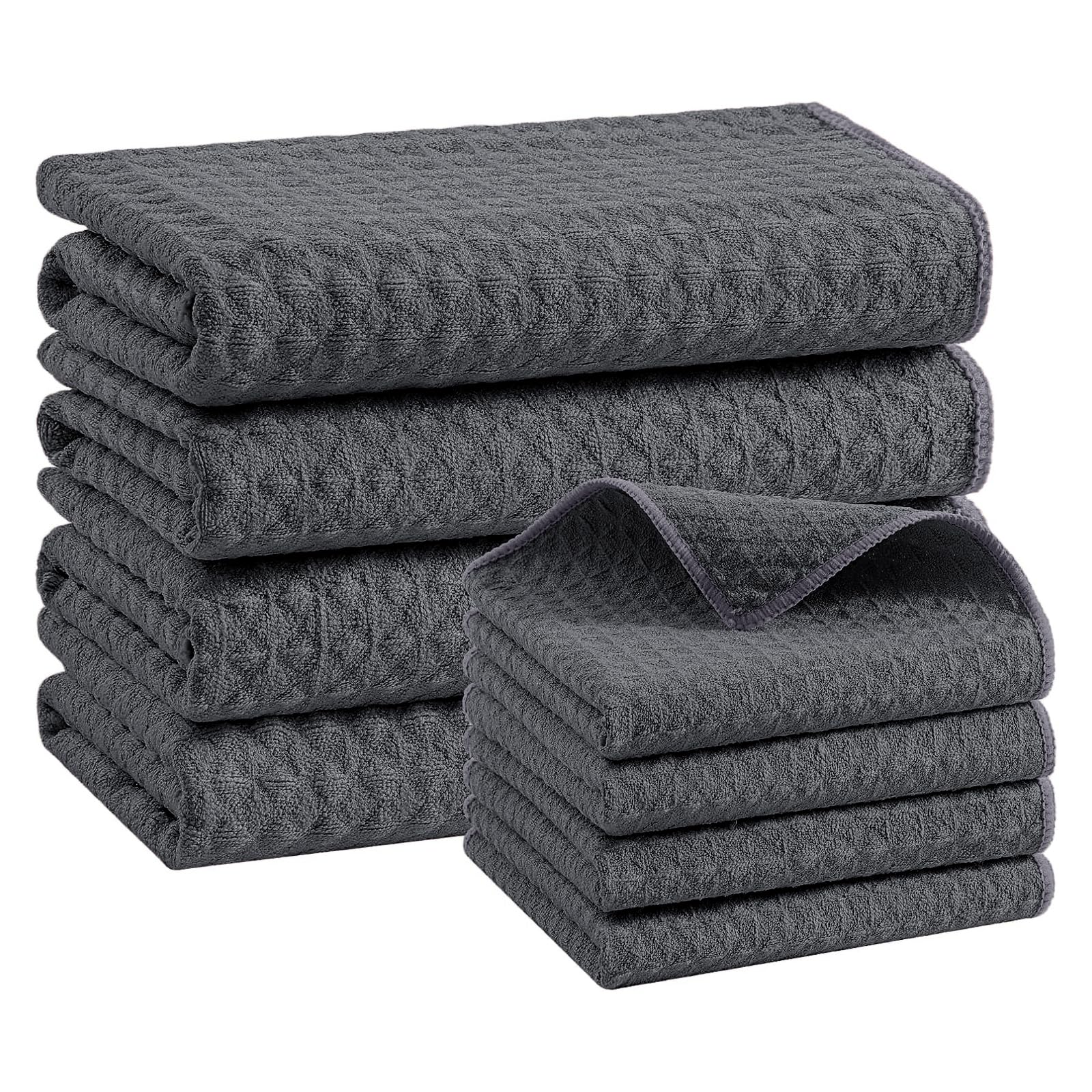 Microfiber Kitchen Towels and Dishcloths Sets (8 Count)