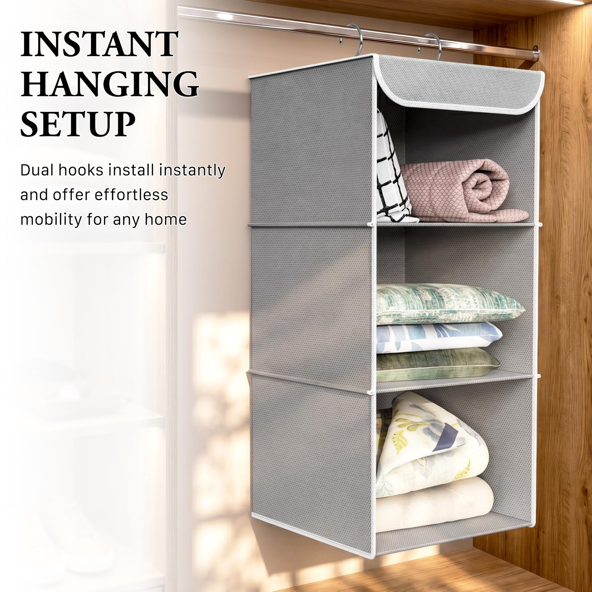 3 Shelf Hanging Closet Organizer