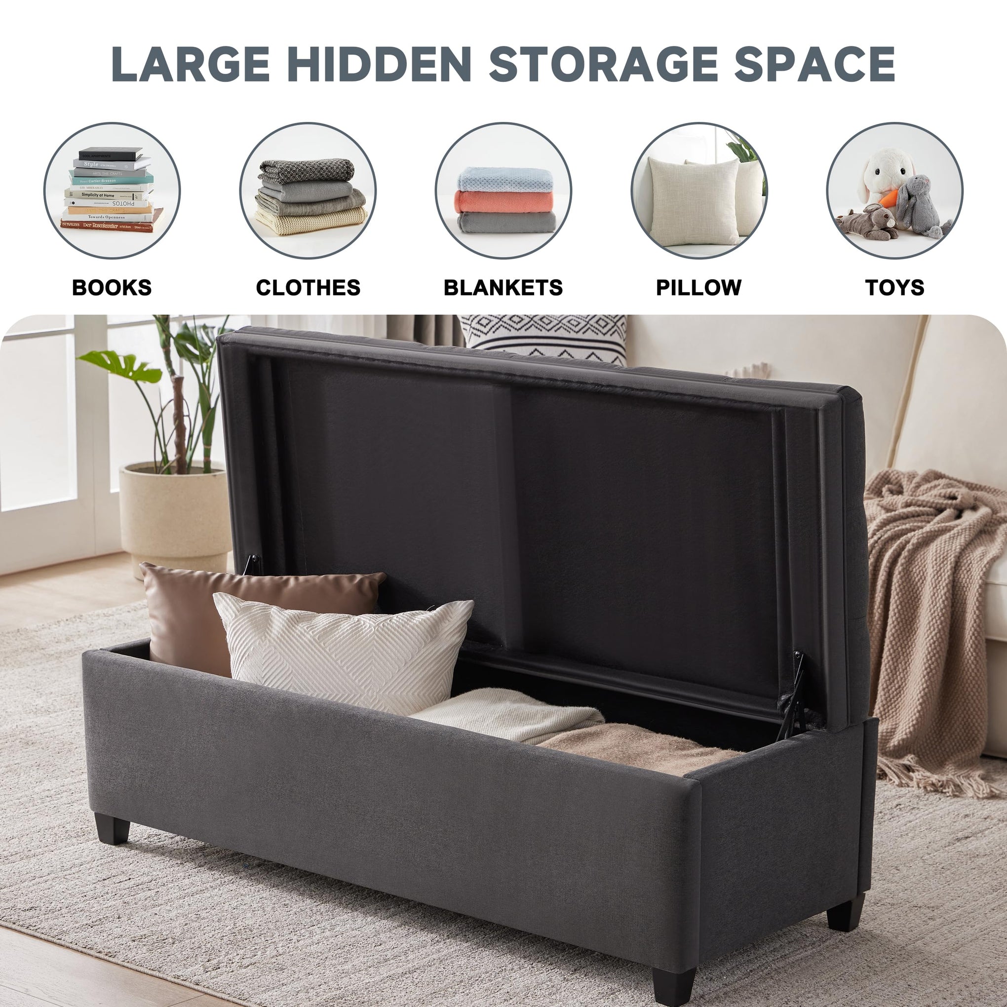 50 Inch Large Storage Ottoman