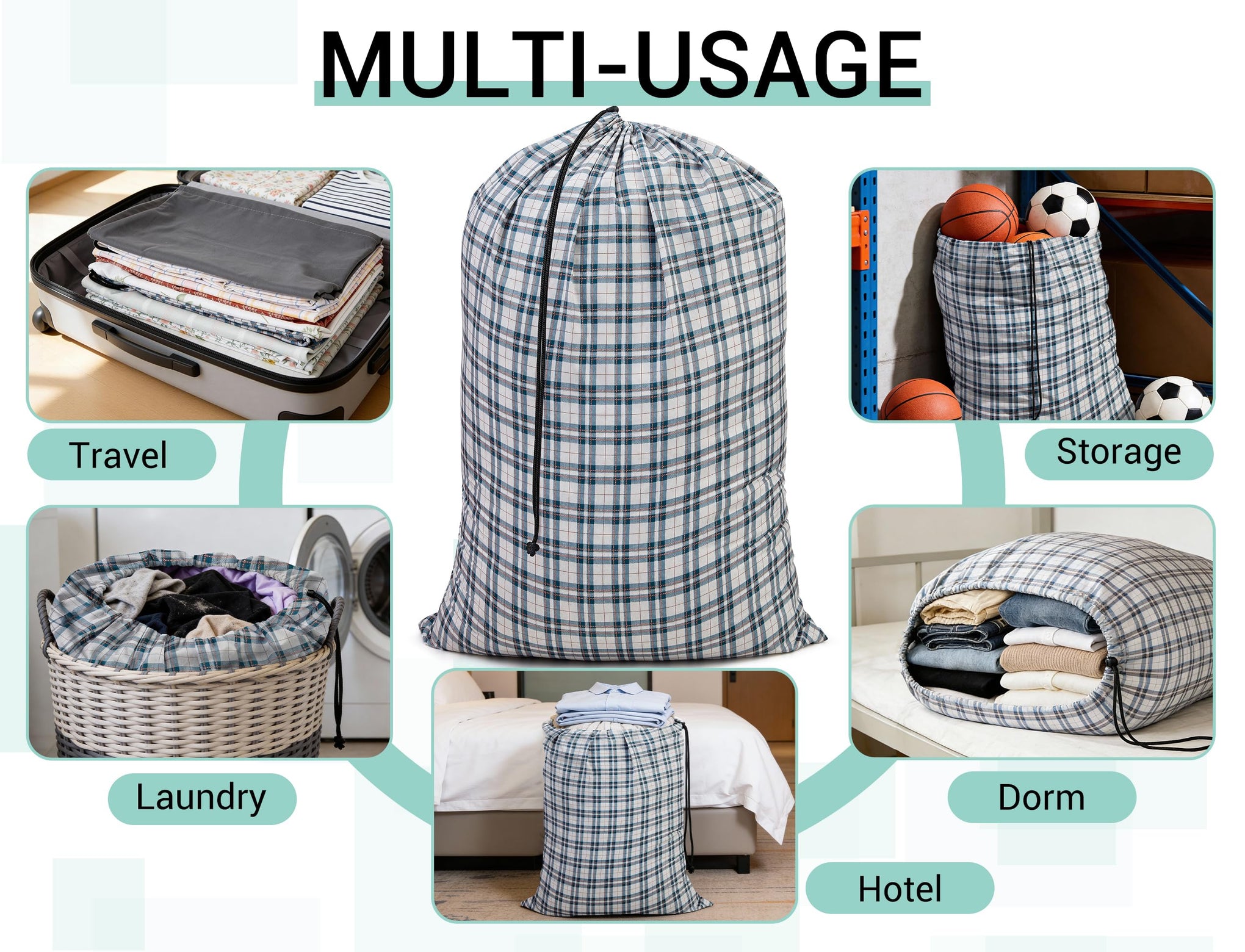 Bulk Travel Laundry Bag (24 Count)