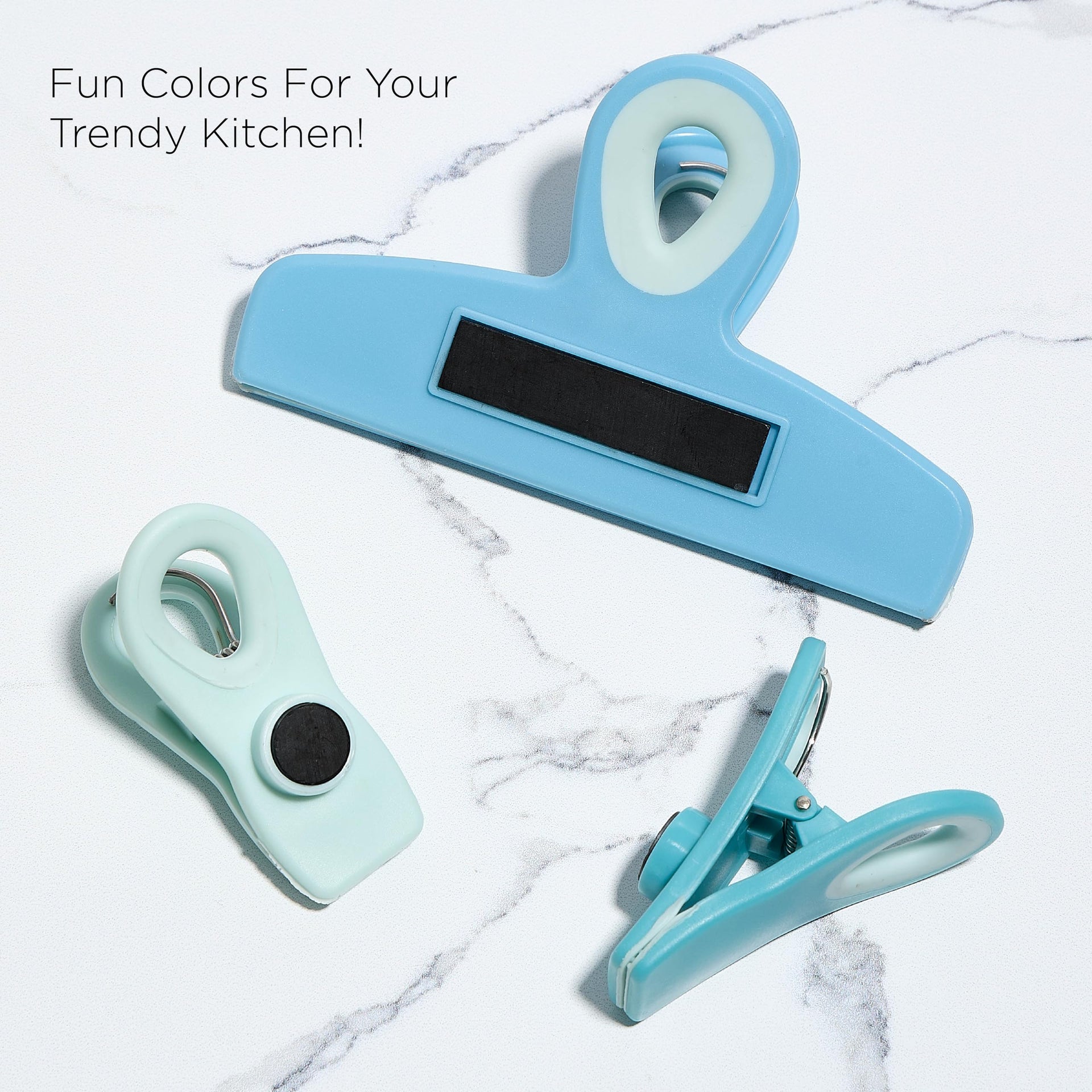 Bag Clips Heavy Duty Chip Clip and Refrigerator Magnet Clips for Food Storage with Air Tight Seal Grip (8 Count)