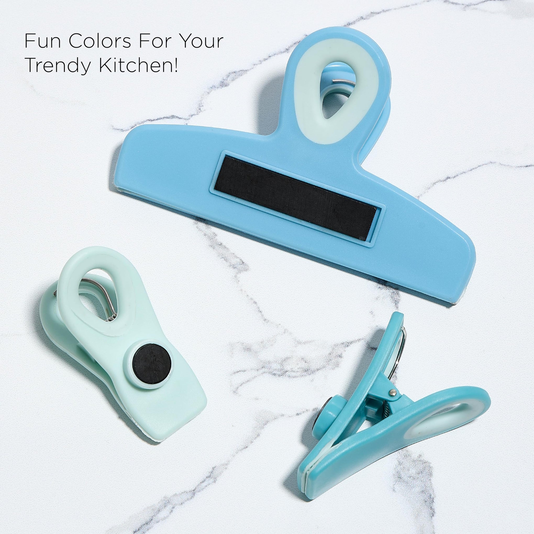 Bag Clips Heavy Duty Chip Clip and Refrigerator Magnet Clips for Food Storage with Air Tight Seal Grip (8 Count)