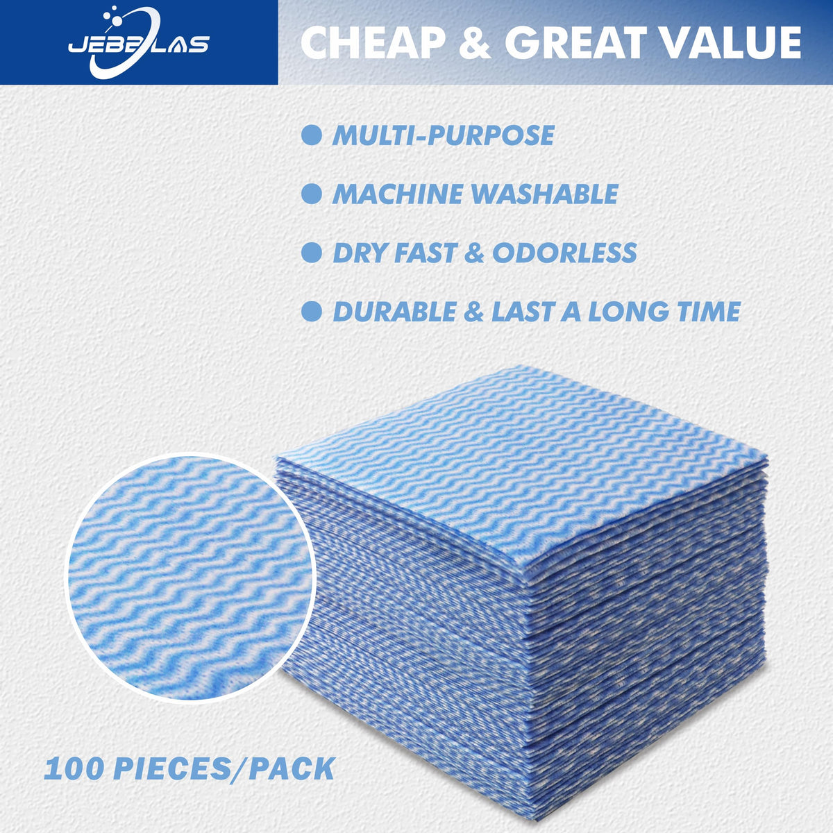 100Pcs Reusable Cleaning Cloths 11.8‘’x11.8‘’ Handi Wipes Reusable Cloths Dry Cleaning Cloths Dish Towel Dish Cloths Handy Cleaning Wipes (100 Count)