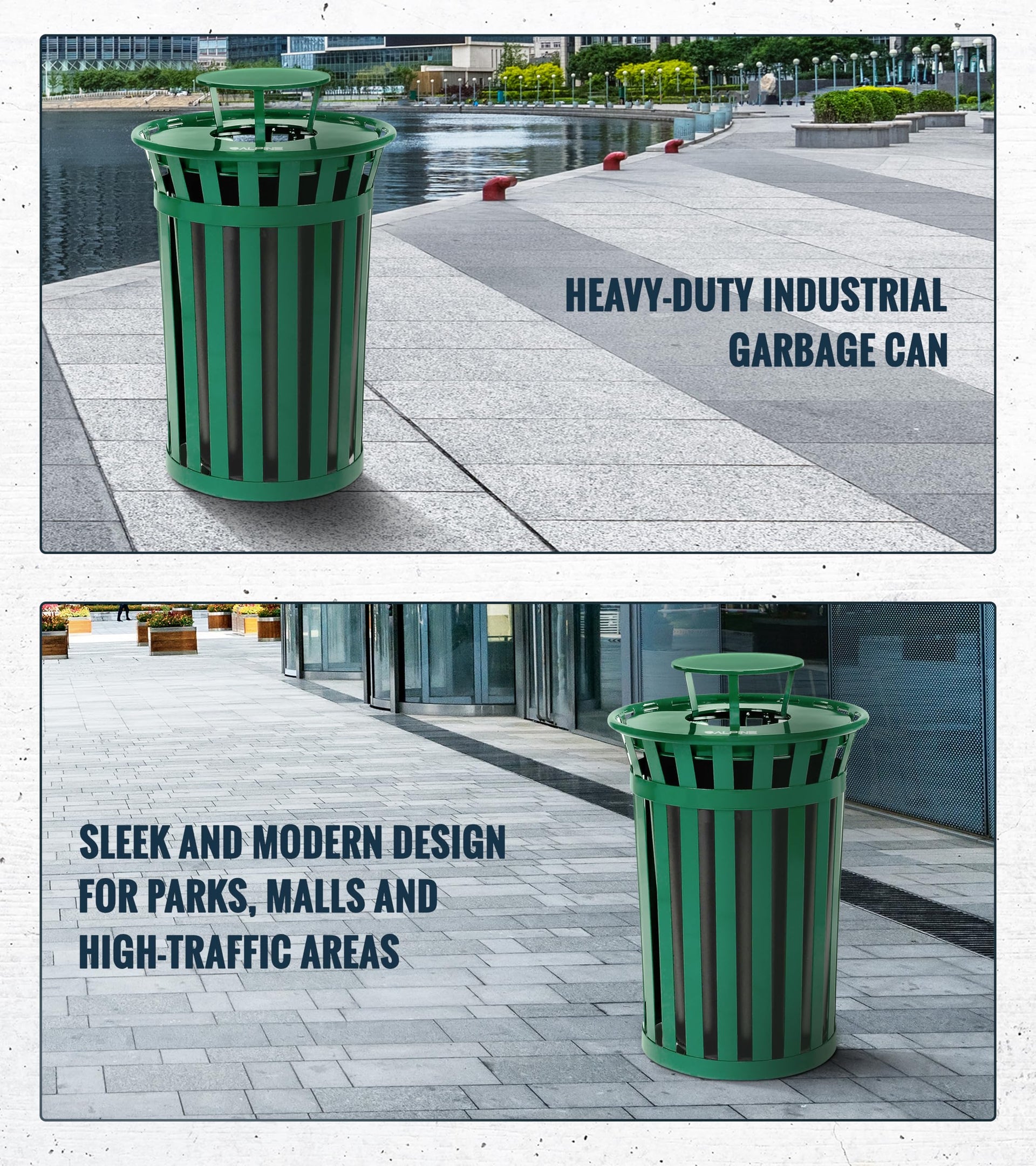 Industries Outdoor Metal Waste Receptacle Rain Bonnet Lid