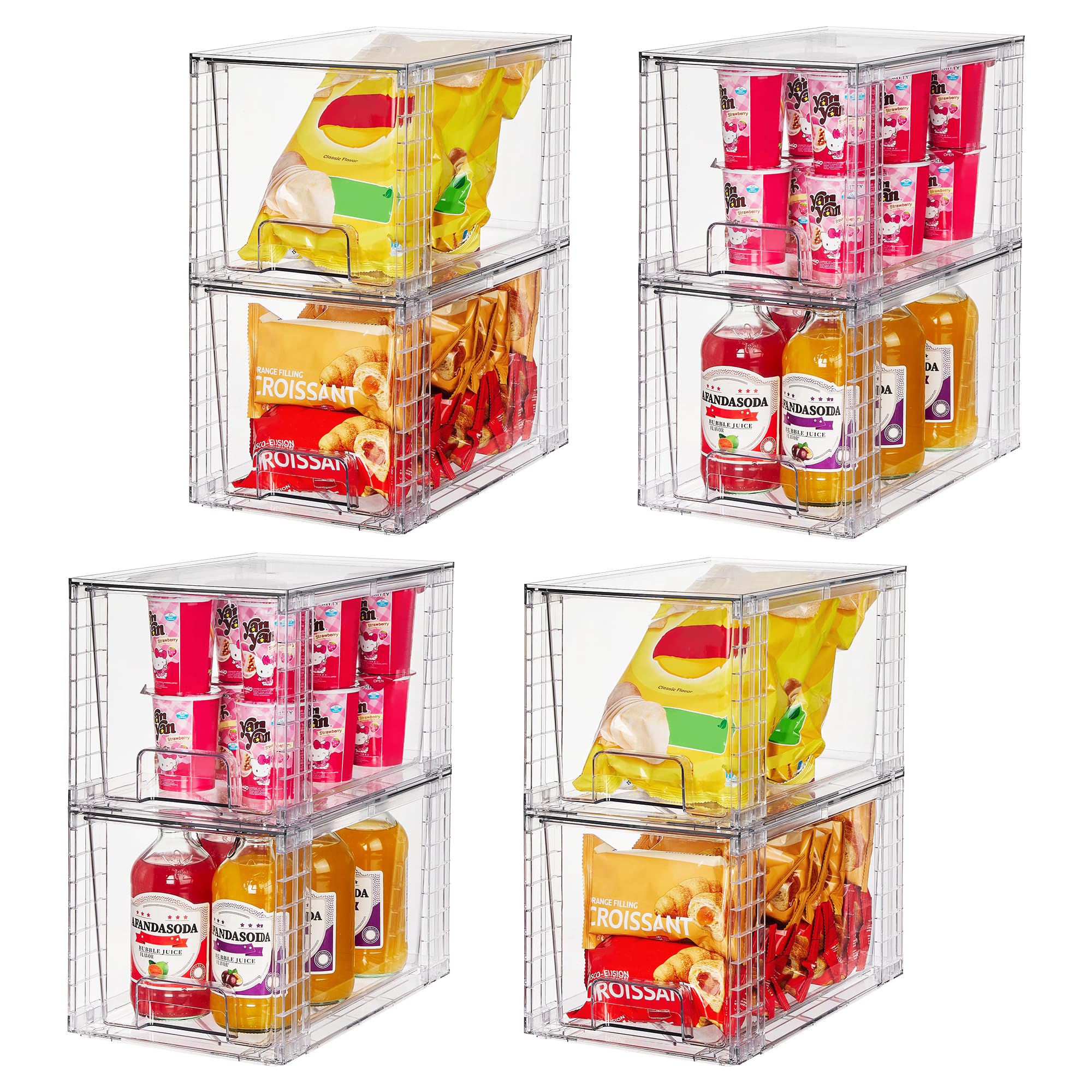 8 Pack Large Stackable Storage Drawers (8 Count)