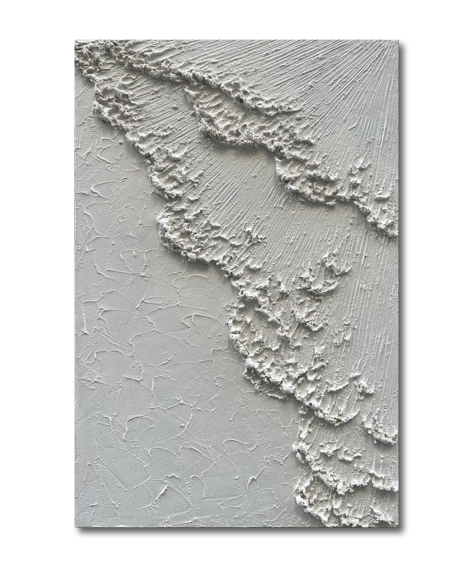 Art 45x30 inches Large White Thick Texture Abstract Oil Painting Hand
