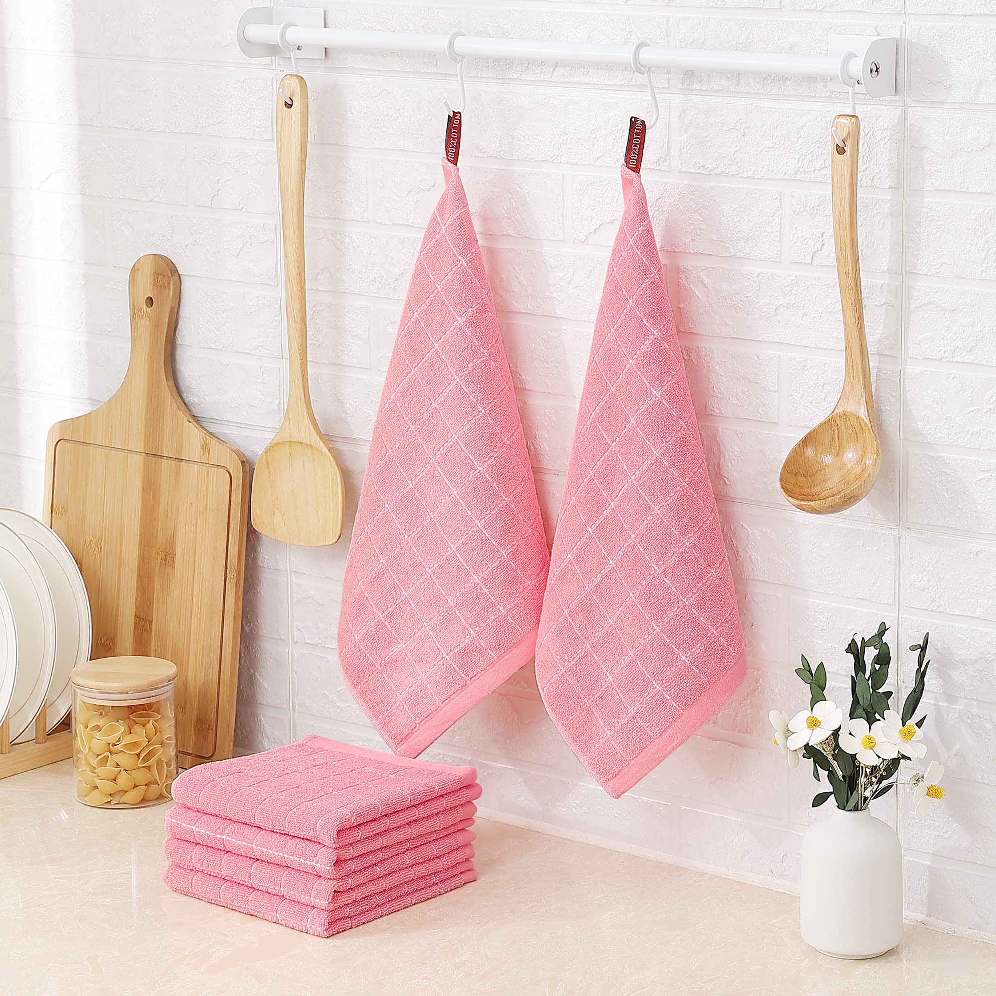 100% Cotton Terry Kitchen Dish Cloths (6 Count)