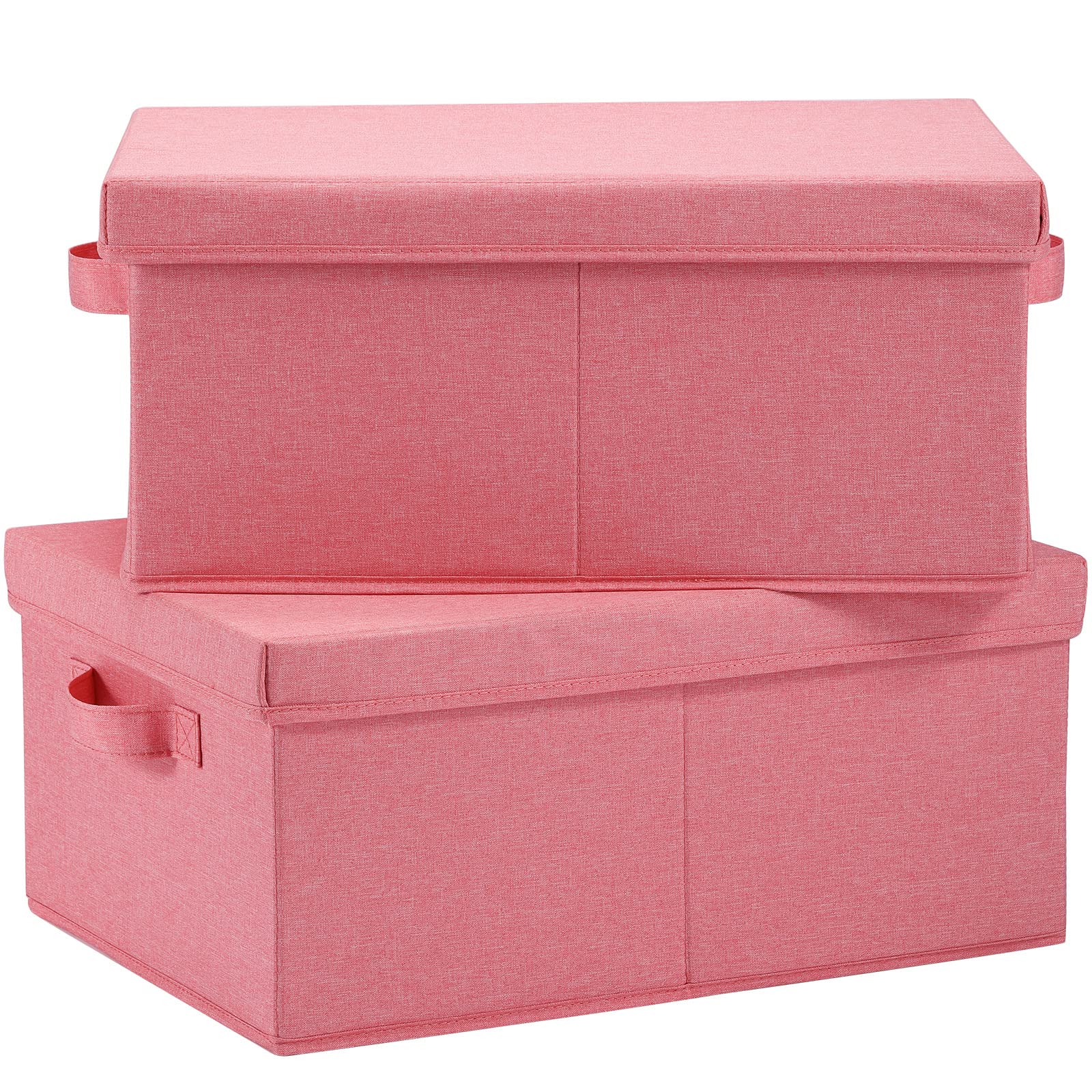 Linen Foldable Storage Bins with Lids (2 Count)