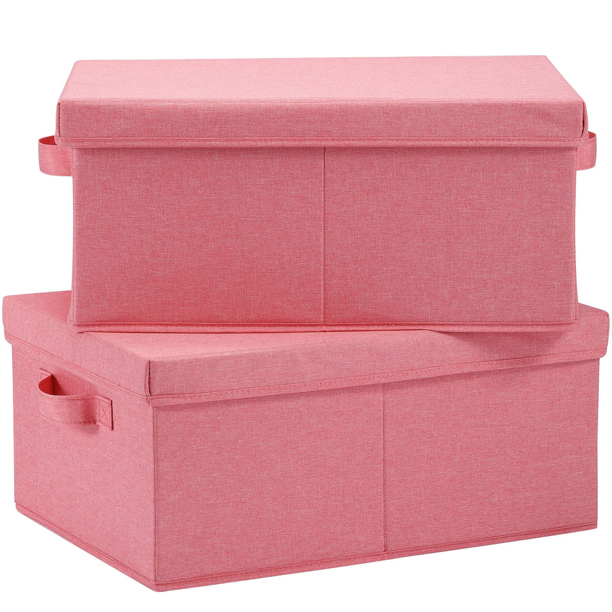 Linen Foldable Storage Bins with Lids (2 Count)