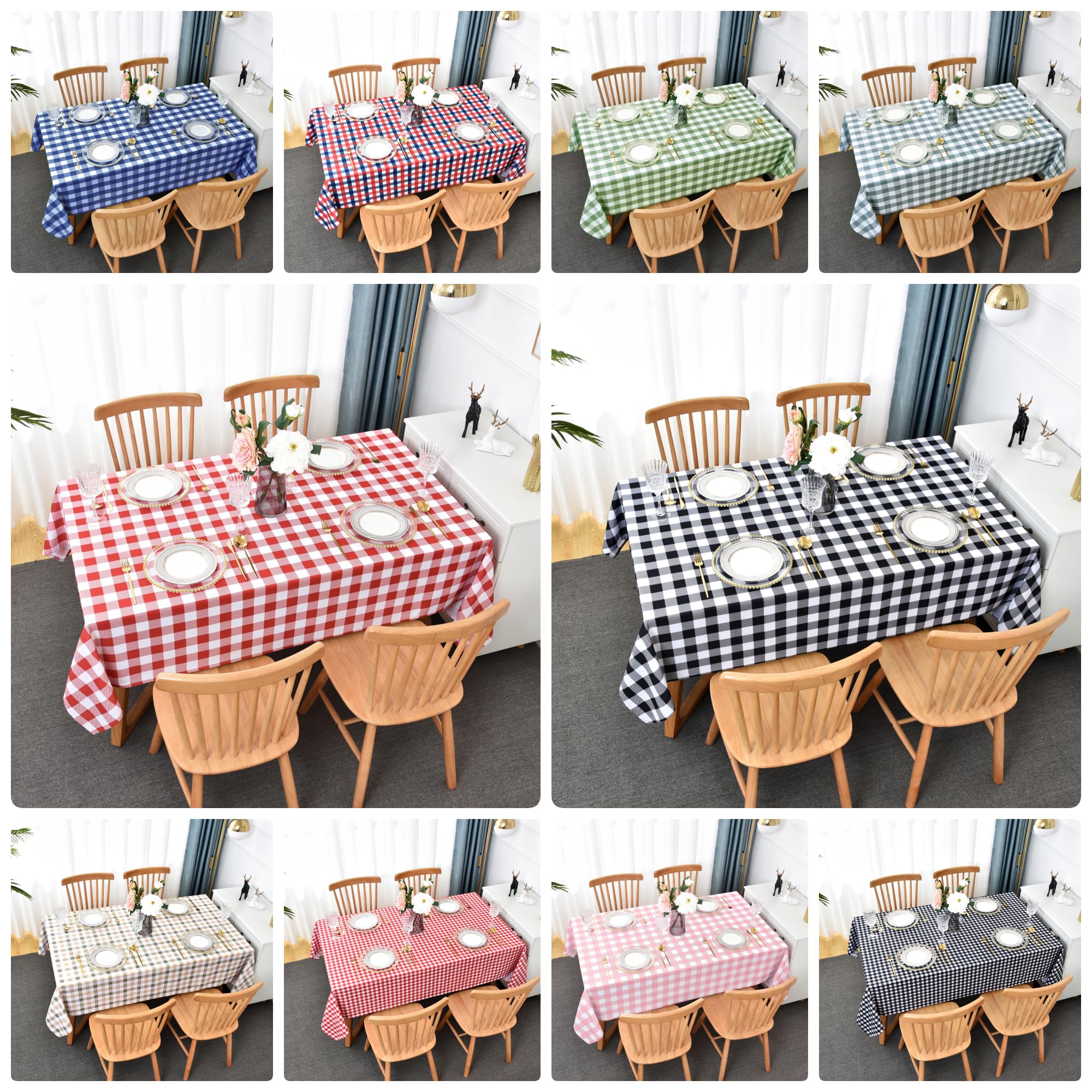 Waterproof Checkered Tablecloth Runner Fabric