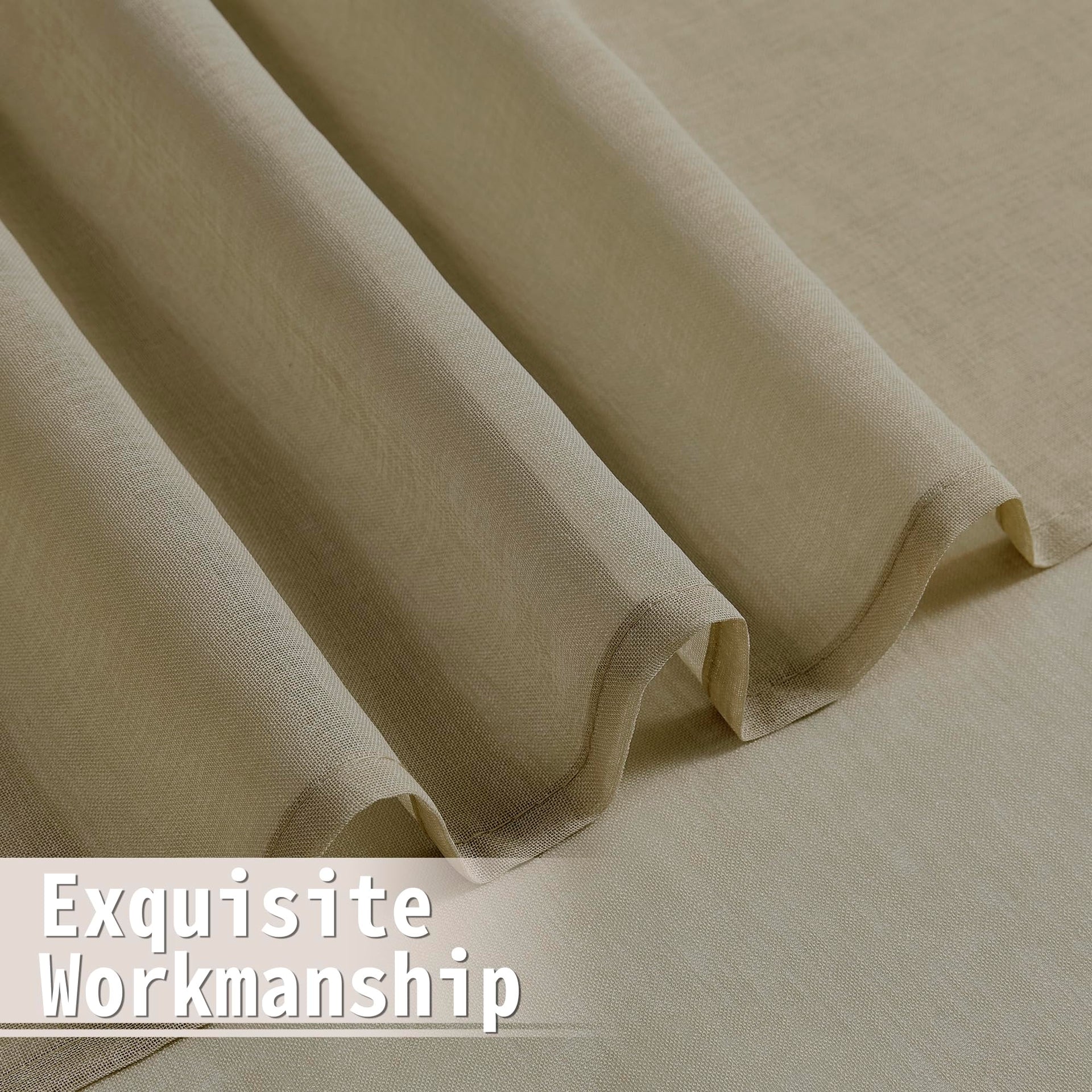 Sheer Door Curtain Closet Linen Textured Curtain Sheers Doorway Light Filtering Voile French Door Rod Pocket Curtains Patio Glass Doors