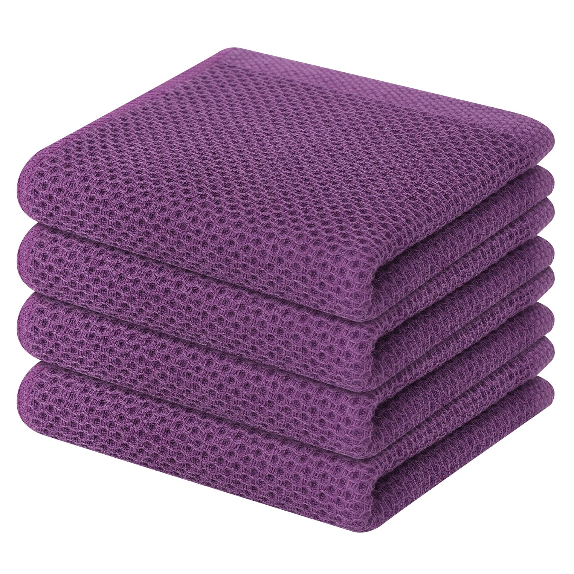 100% Cotton Waffle Weave Kitchen Dish Towels 4 (4 Count)