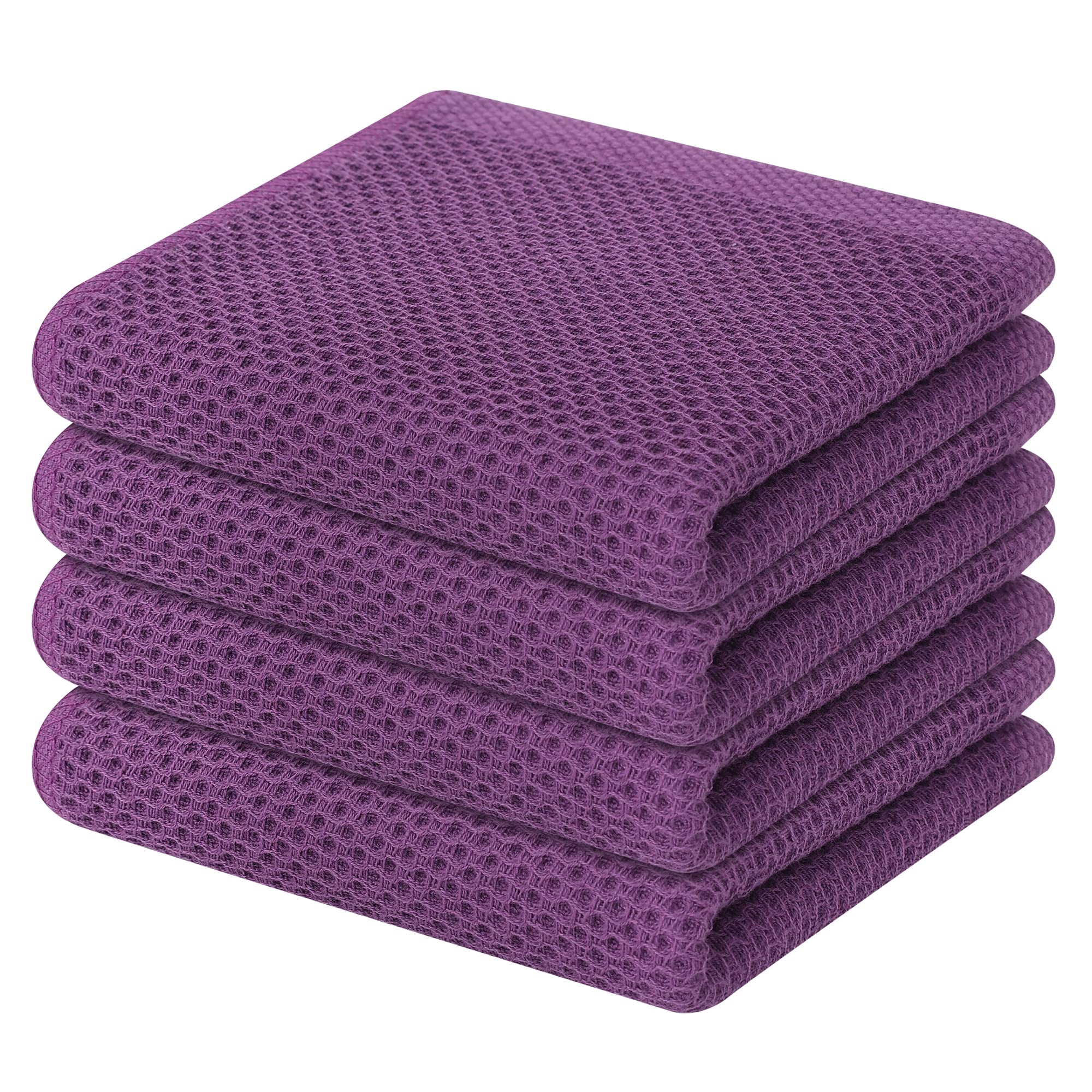 100% Cotton Waffle Weave Kitchen Dish Towels 4 (4 Count)