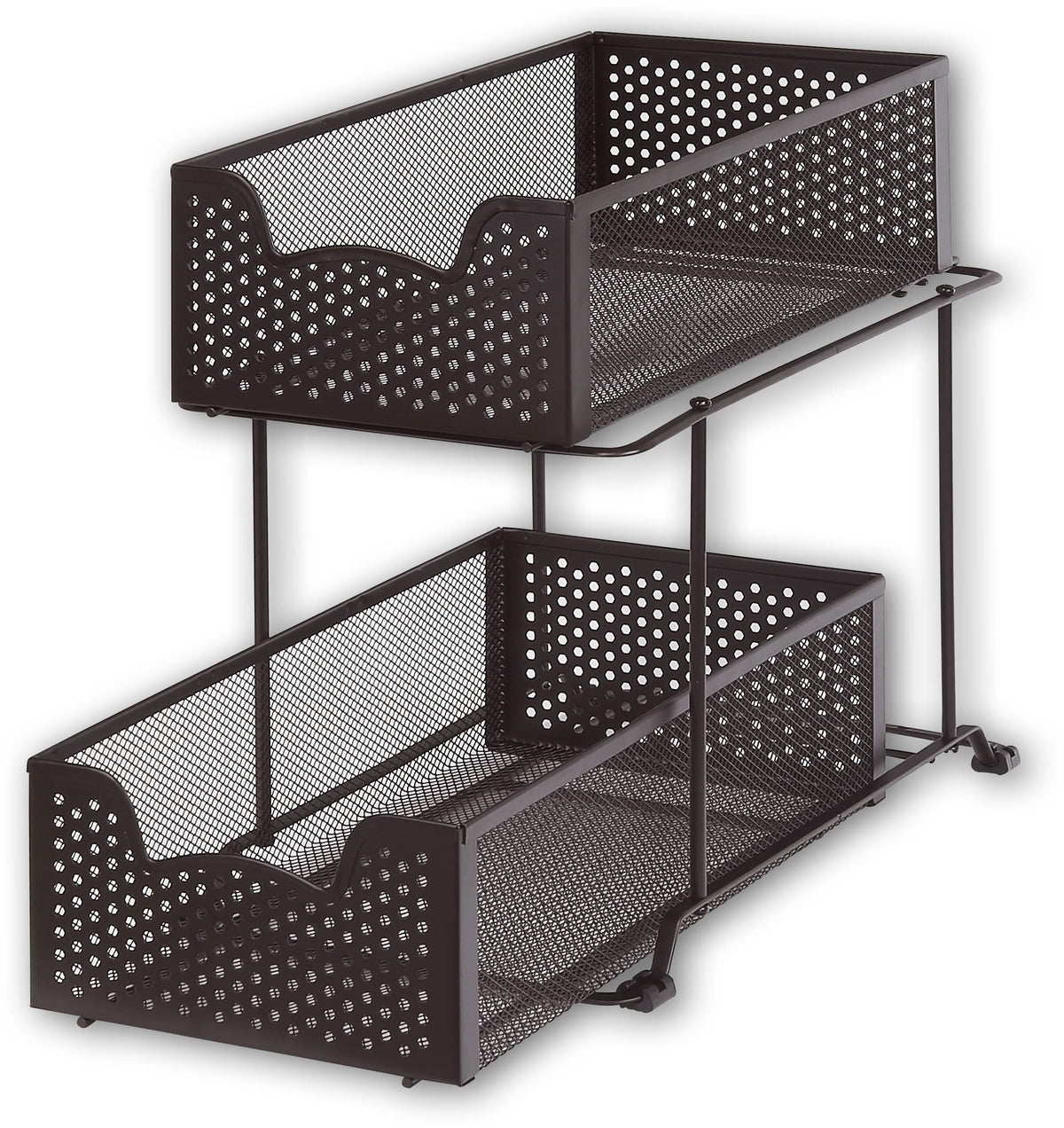 2 Tier Sliding Cabinet Basket Organizer Drawer