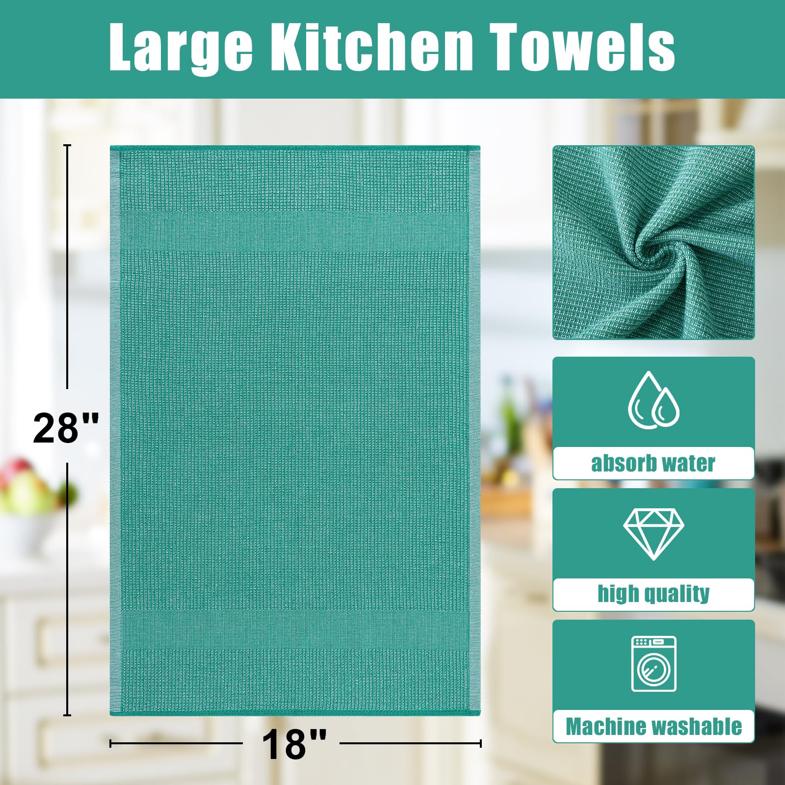 380 GSM Cotton Premium Kitchen Towels 6 Pack (6 Count)