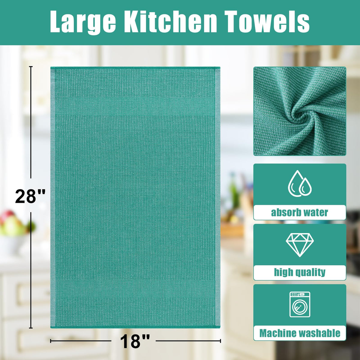 380 GSM Cotton Premium Kitchen Towels 6 Pack (6 Count)