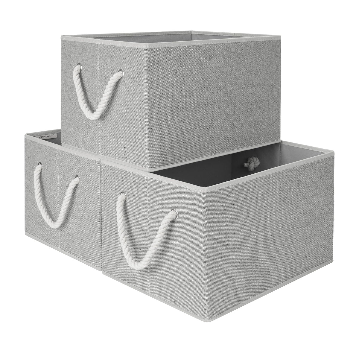 Storage Bins with Rope Handles (3 Count)