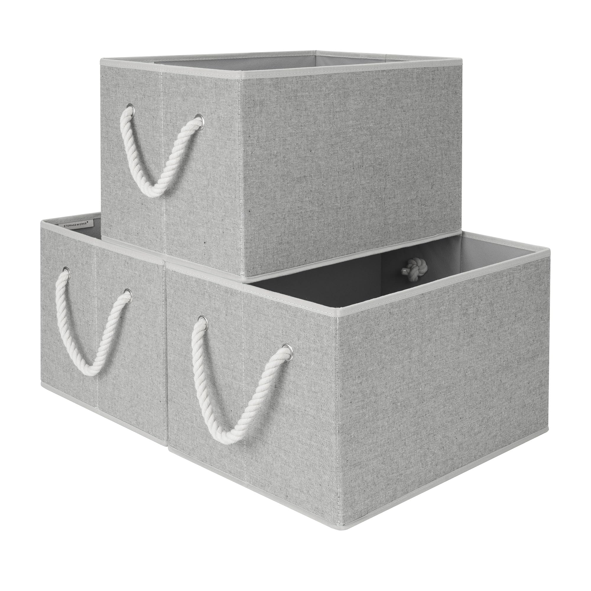 Storage Bins with Rope Handles (3 Count)