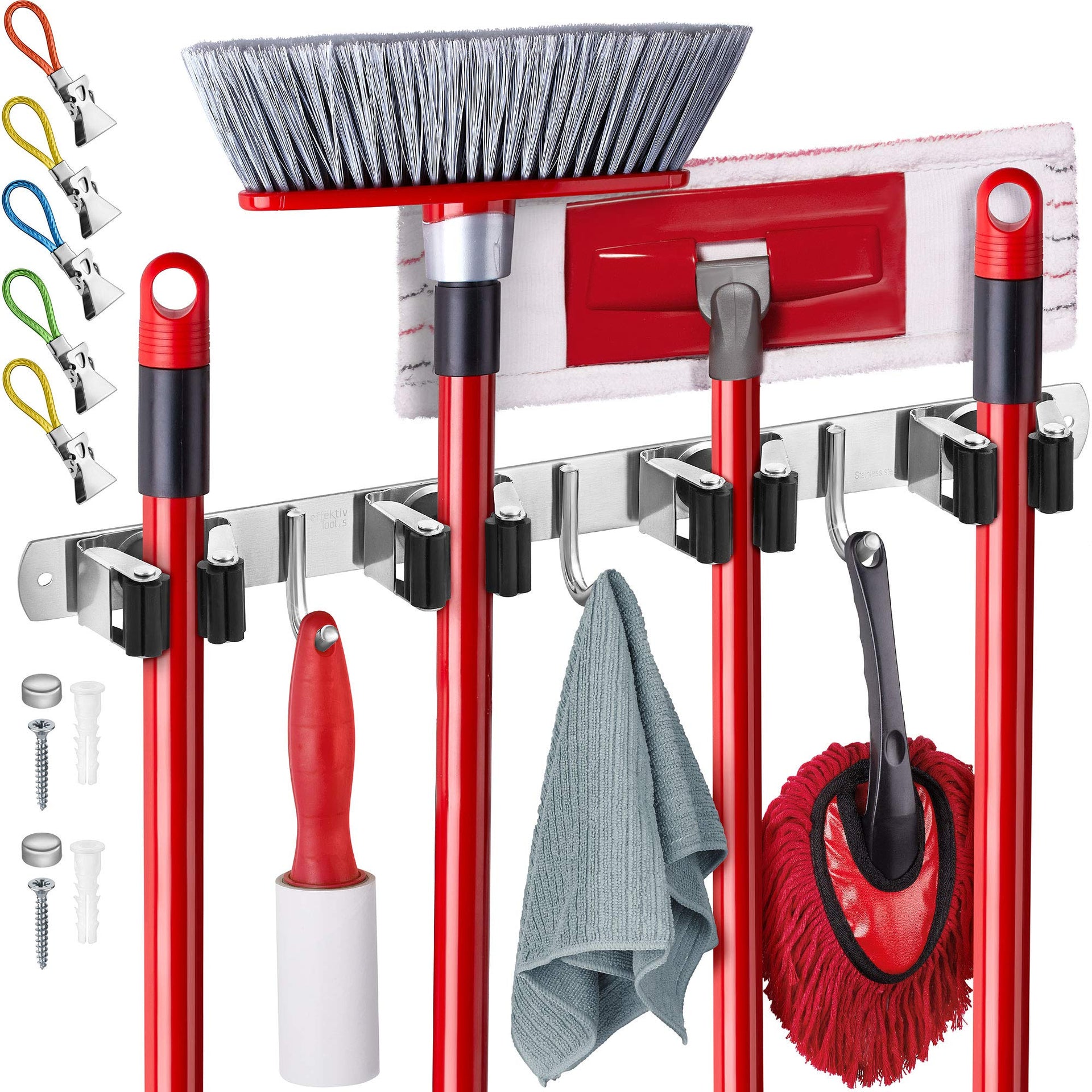 Wall Mount Hanger for Brooms & Mops