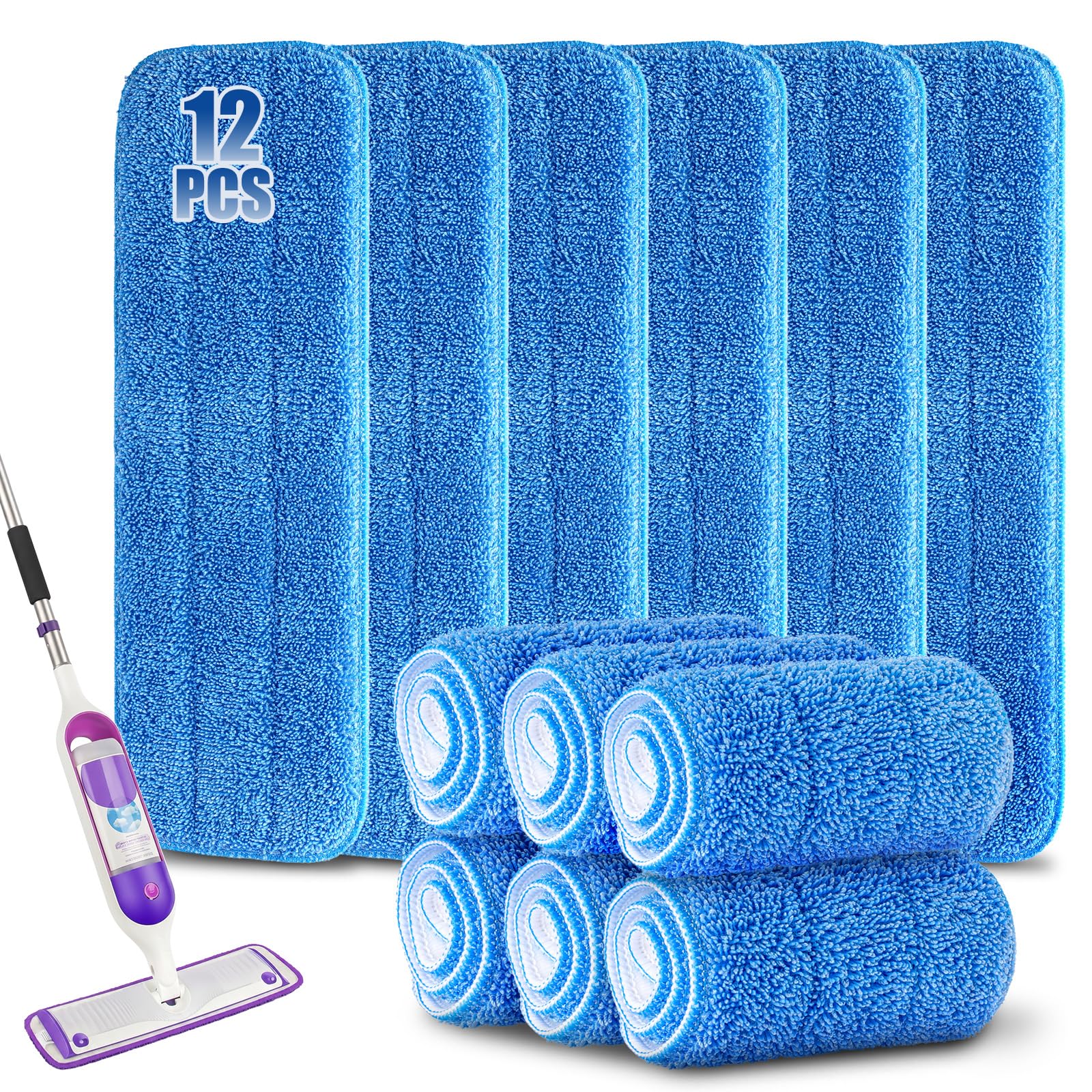 12Pack Microfiber Mop Pads (12 Count)