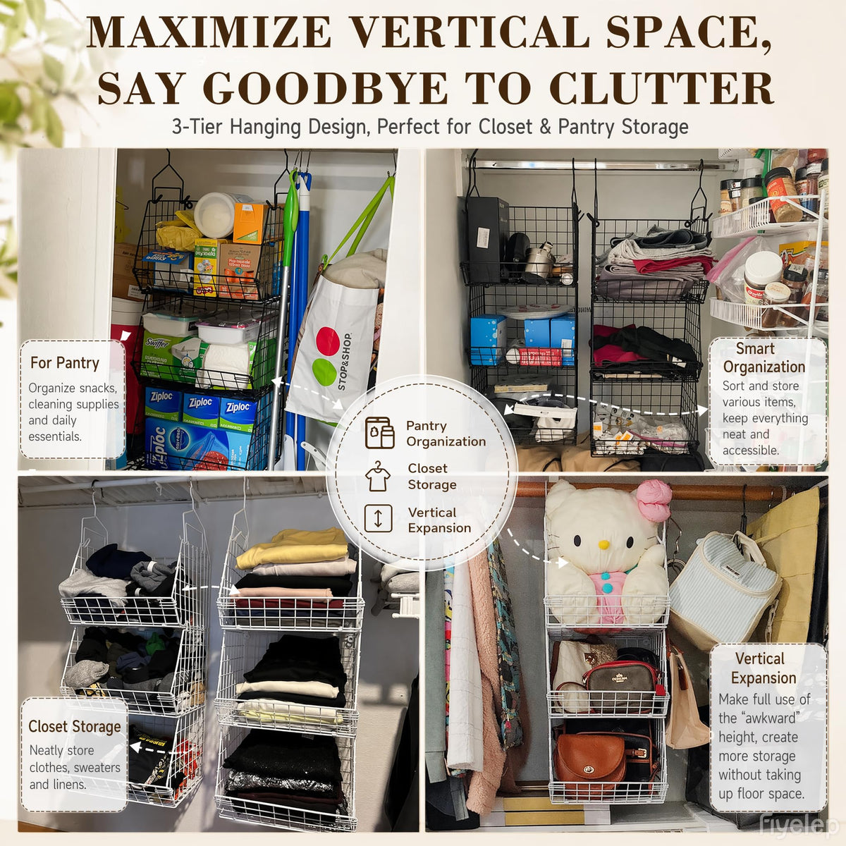 3 Tier Hanging Closet Organizer