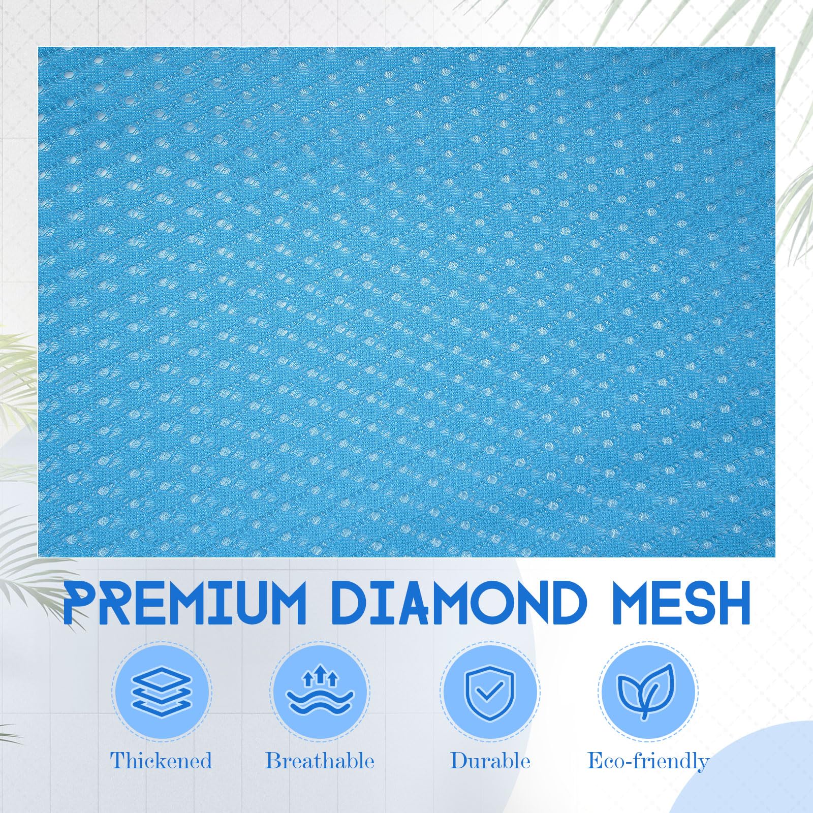 6 Pack 20 x 17 Inches Blue Soft Mesh Laundry Bag with Handles Machine Washable Secure Drawstring Closure Large Sturdy Mesh Net Laundry for College Travel Dorm Laundromat (6 Count)