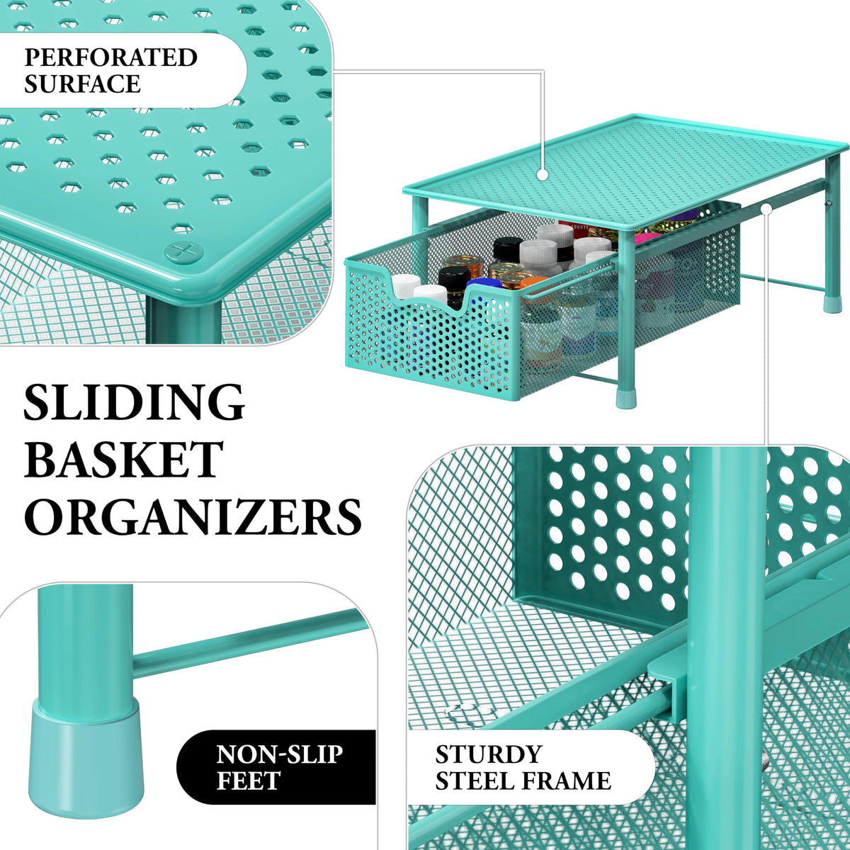 Stackable Cabinet Basket Drawer Organizer