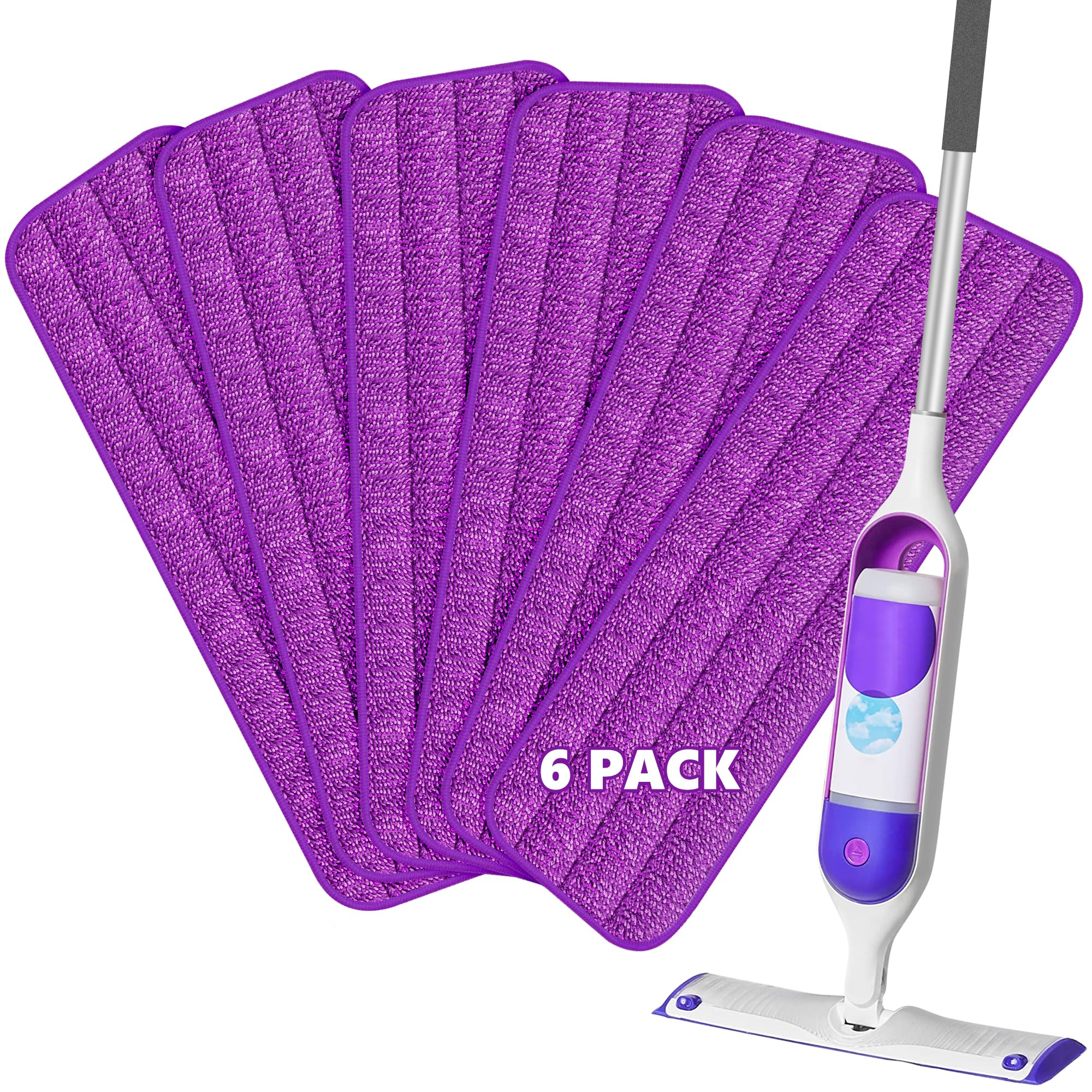 Reusable Mop Pads for Swiffer PowerMop (6 Count)