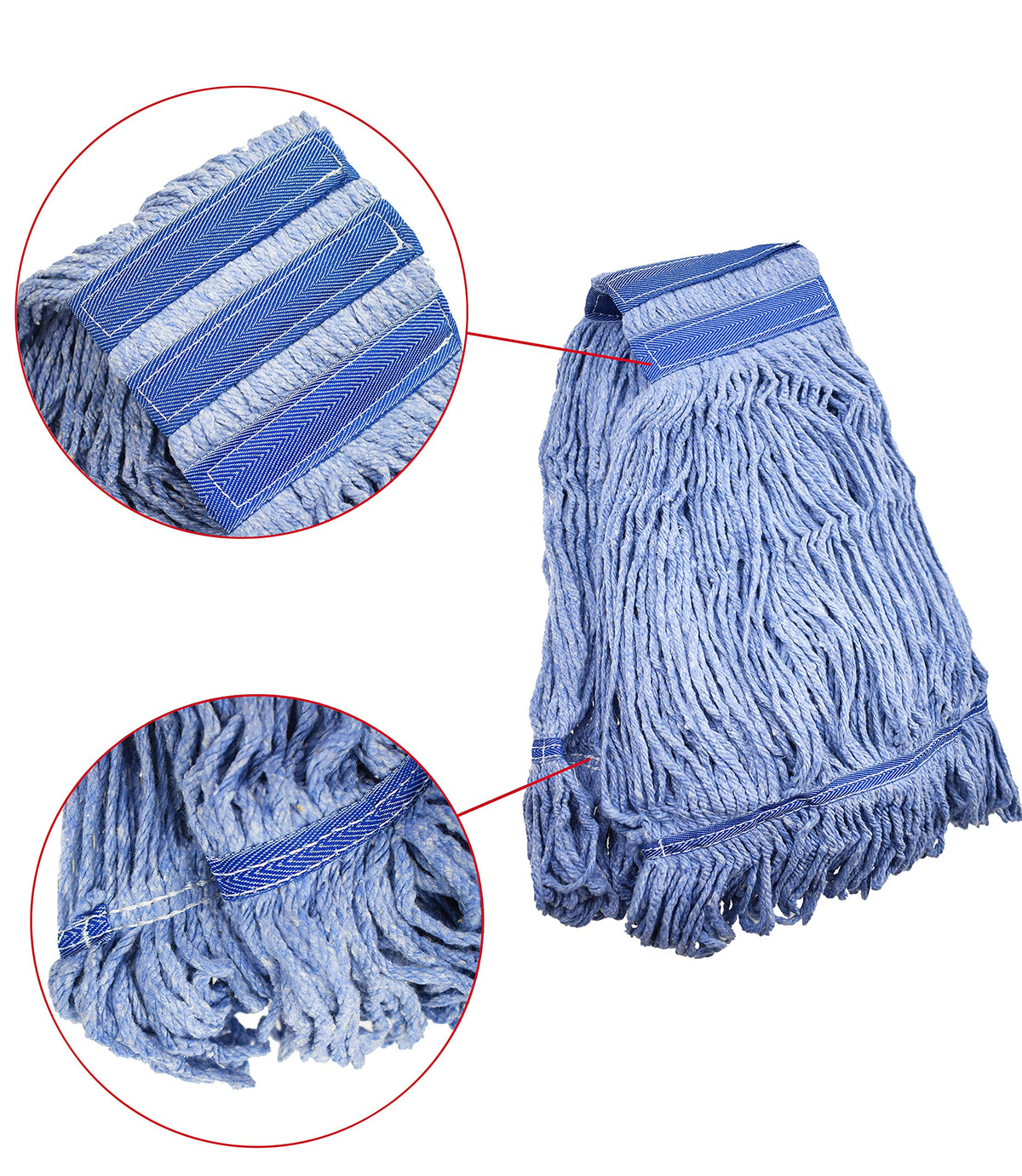 Mop Head Replacement Commercial Heavy Duty String Blue Wet Mop Heads for 3 Typs Commercial Mop Handle - ModHome Supplies
