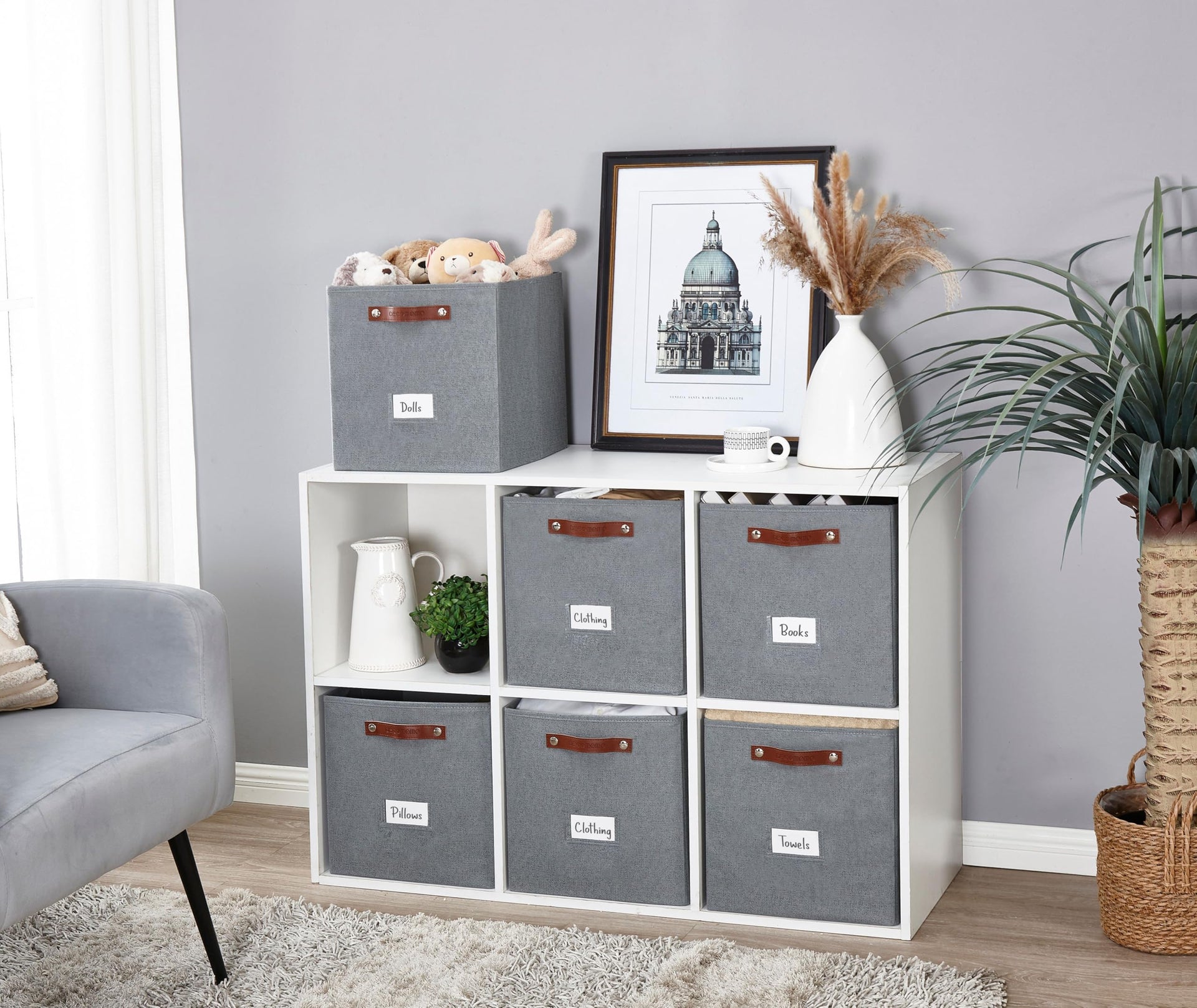 Storage Bins Cube Storage Bin with Labels (6 Count)