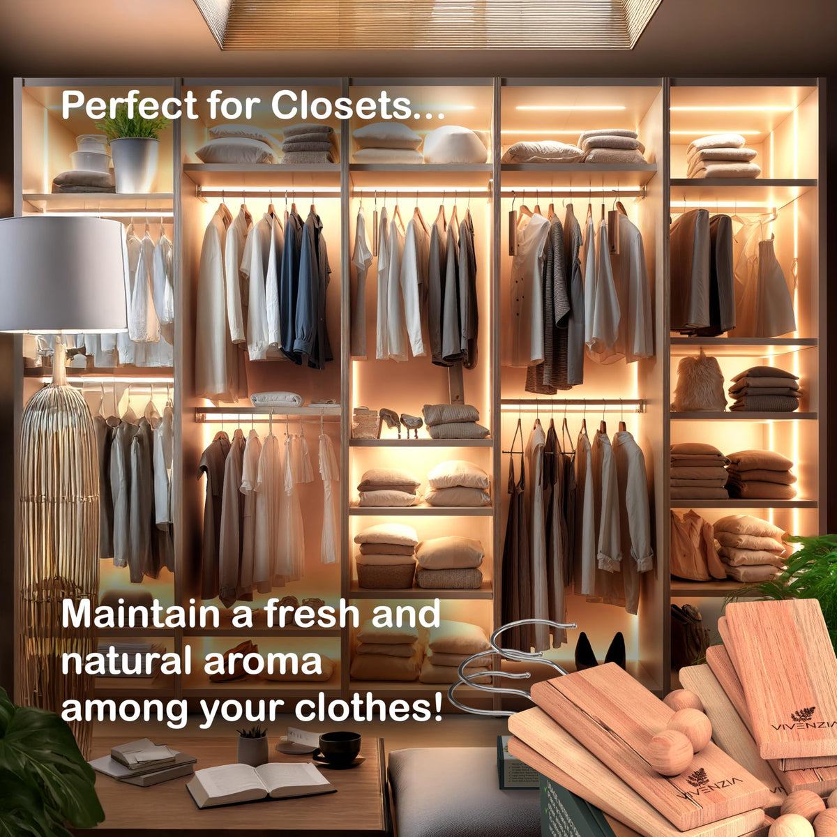 Cedar Blocks for Clothes Storage 40pcs