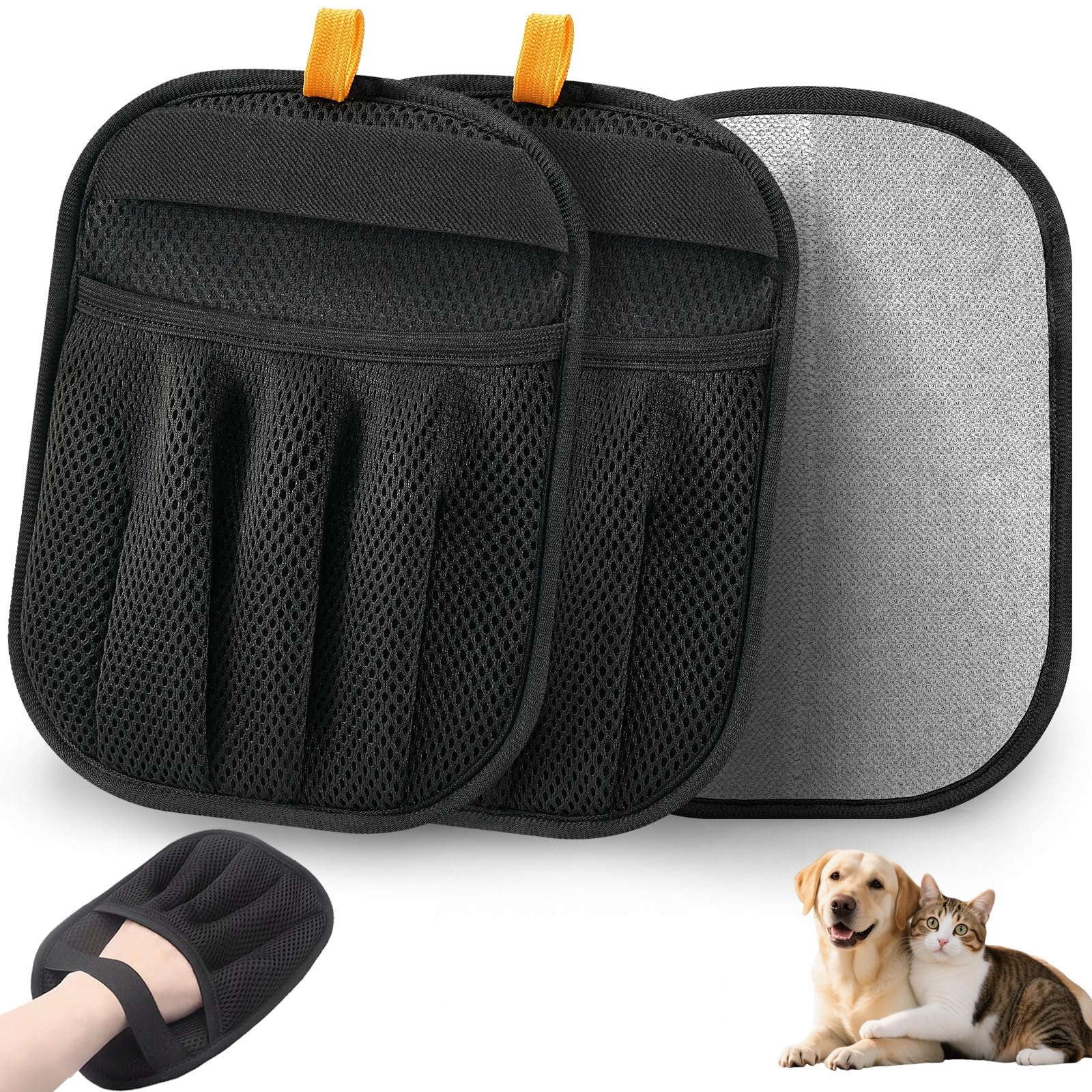 2Pcs Pet Hair Removal Gloves Cat & Dog (2 Count)