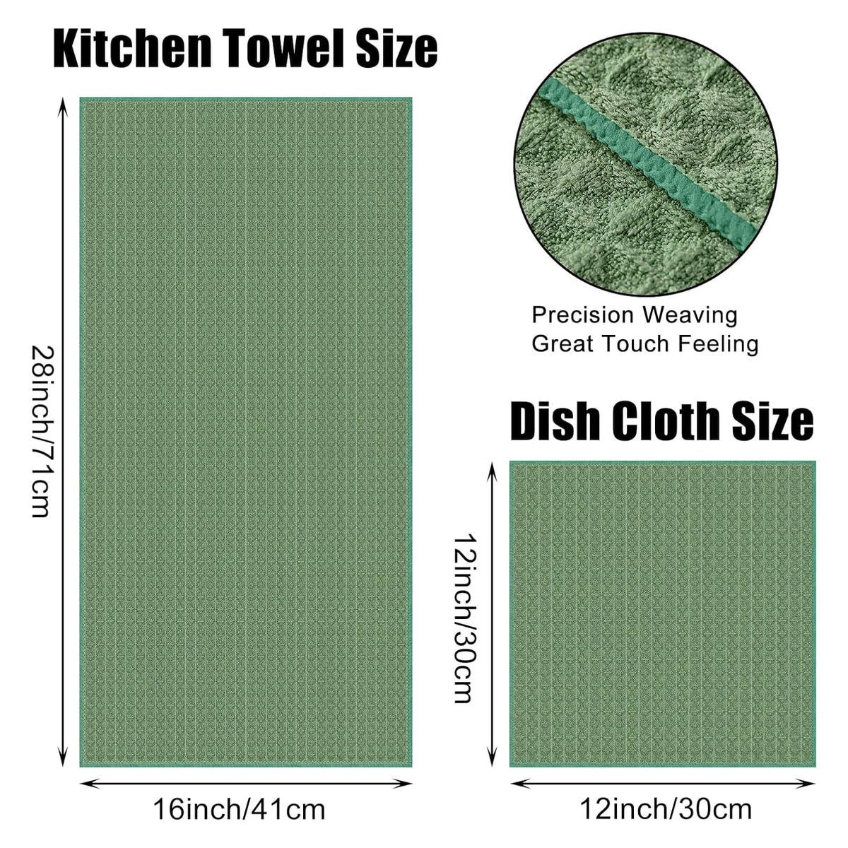 Microfiber Kitchen Towels and Dishcloths Sets (12 Count)