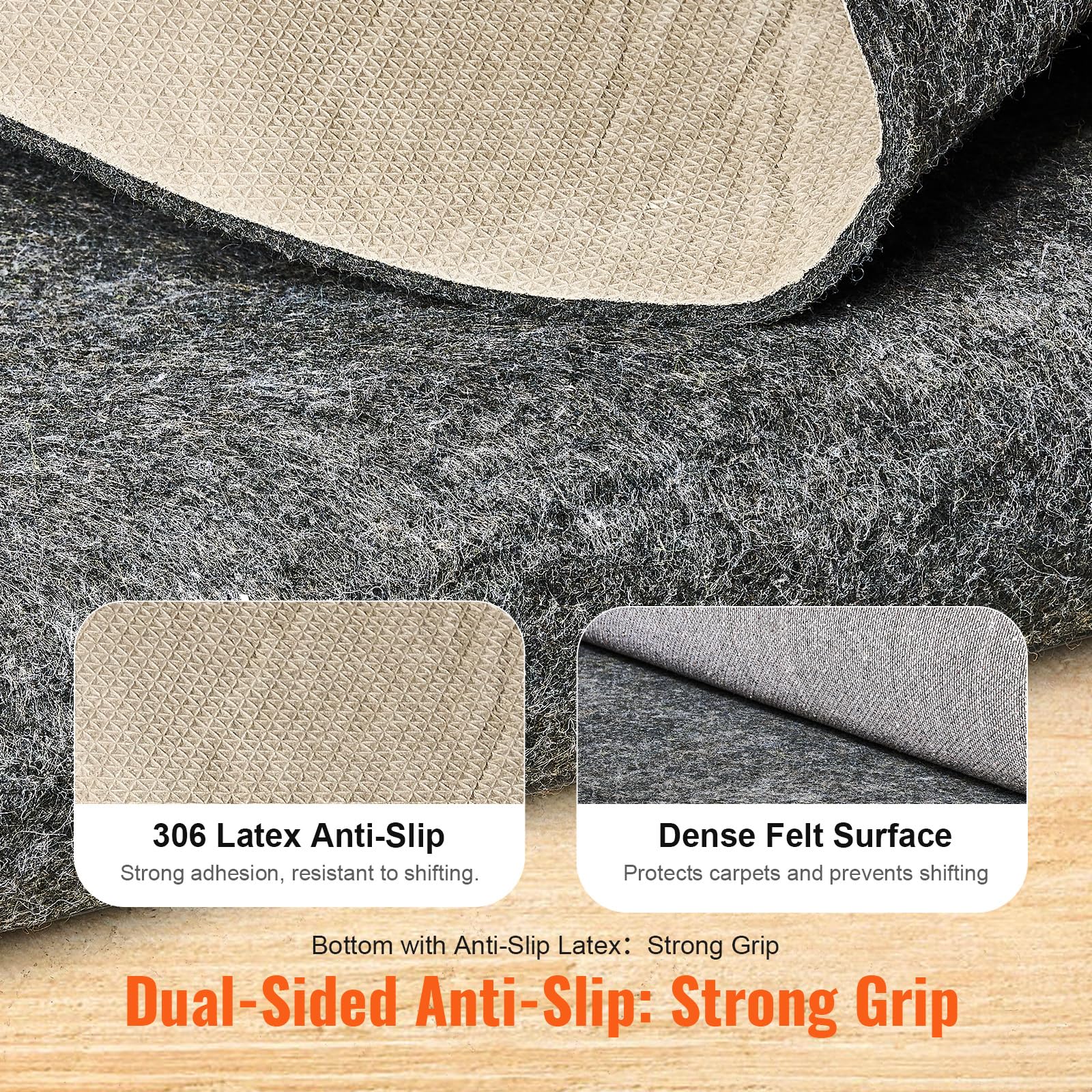 5' x 8' Non Slip Rug Pad Gripper