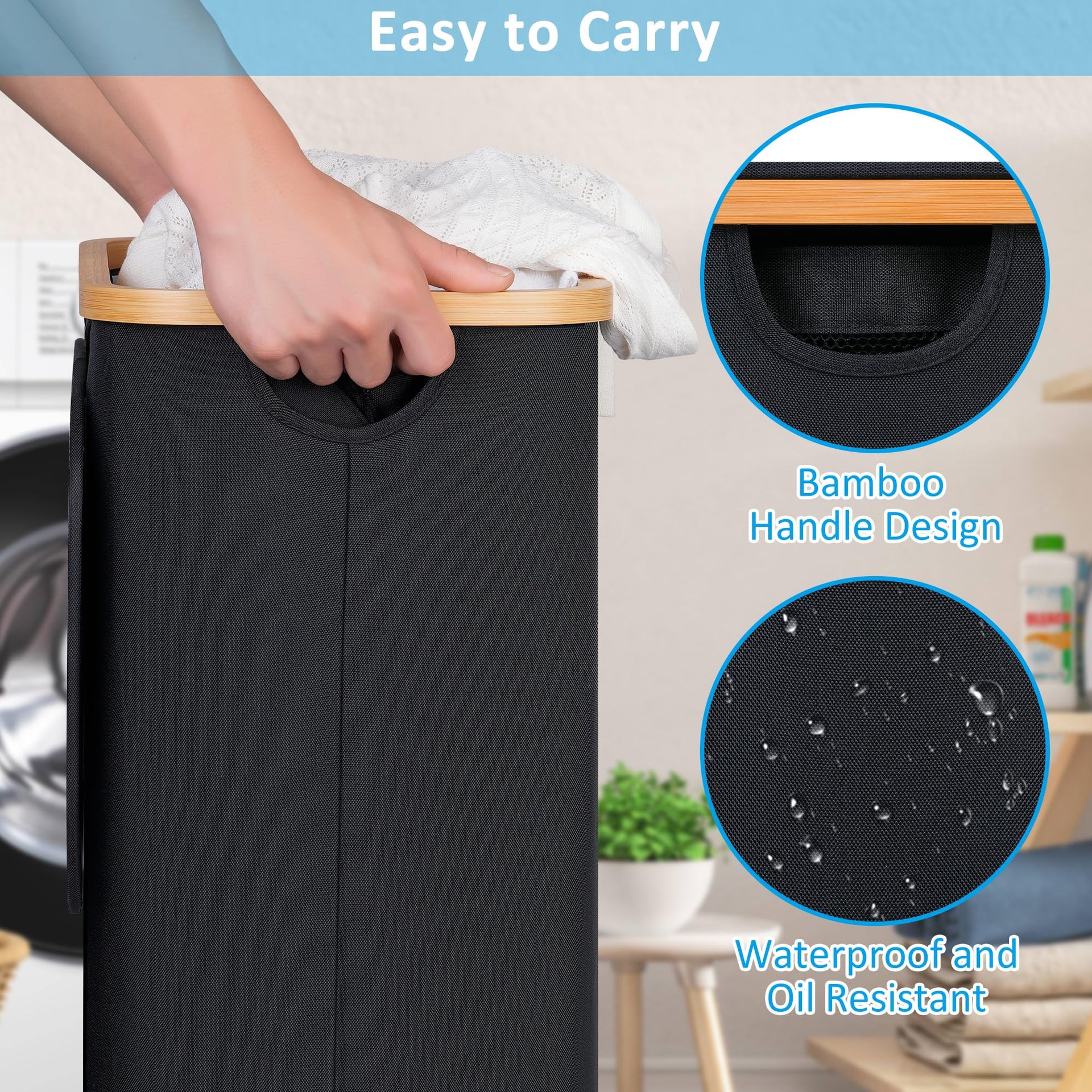 Slim Laundry Basket with Wheels