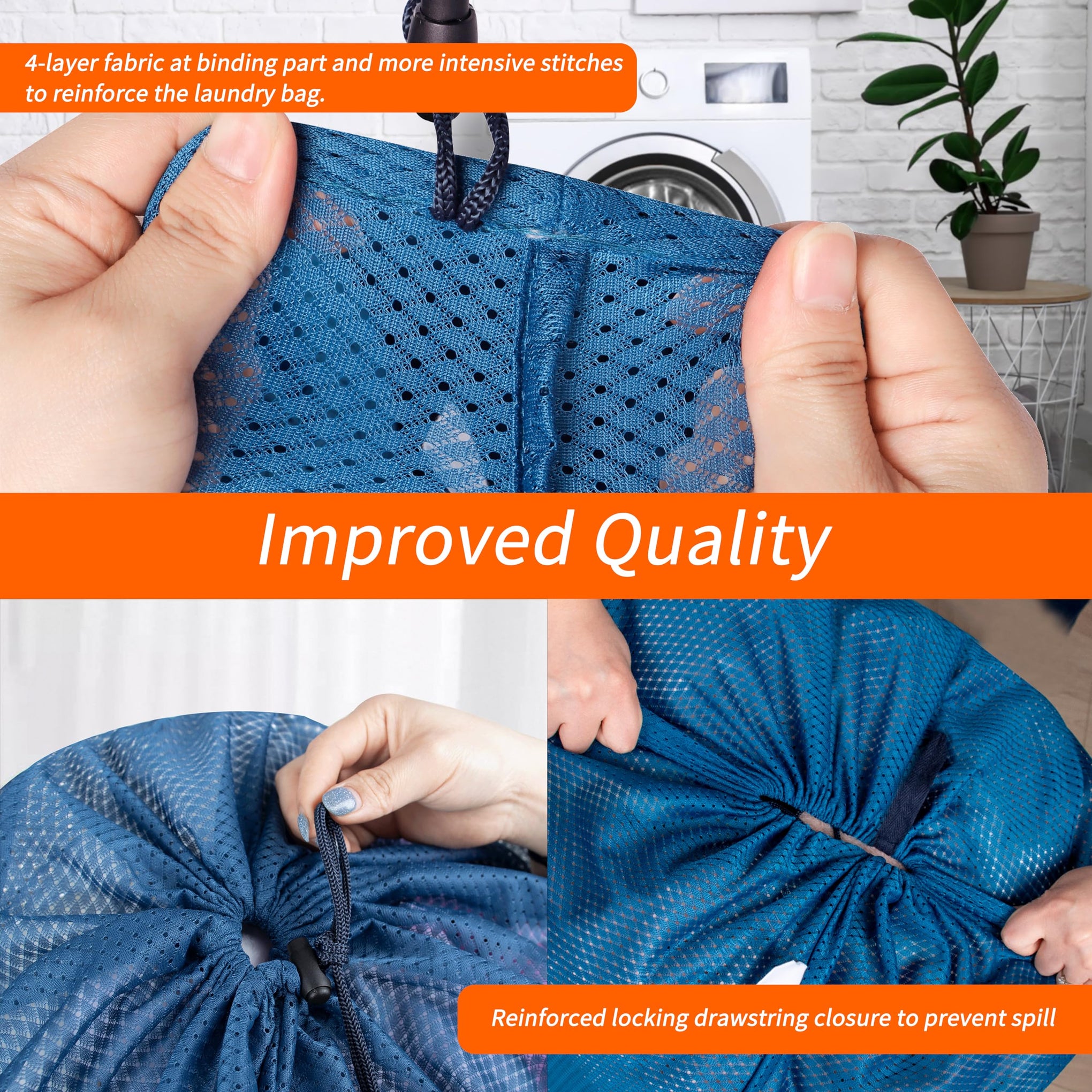 2 Pack Heavy Duty Diamond Mesh Laundry Bag (2 Count)