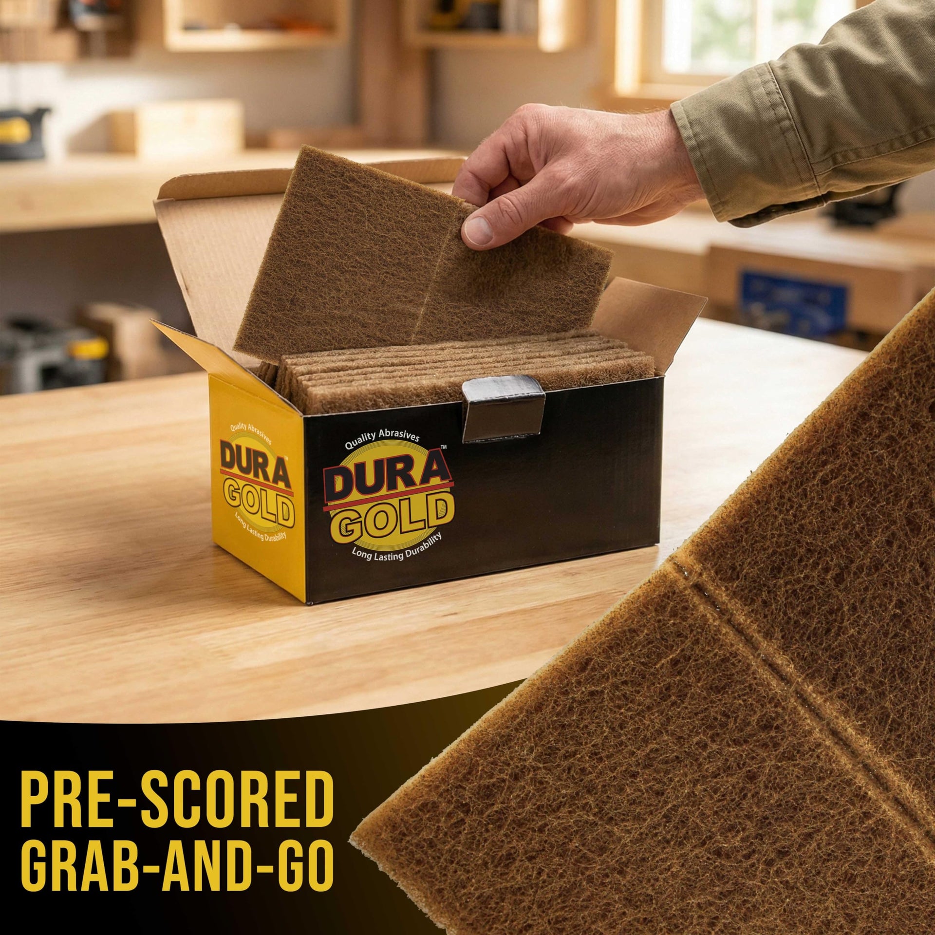 Premium 6" x 9" Gold Coarse Scuff Pads (10 Count)