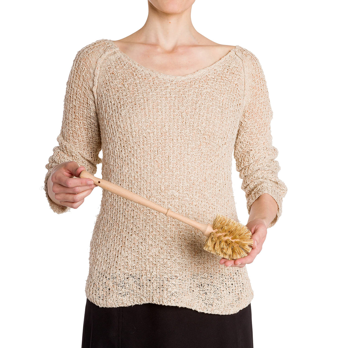Stiff Union Fiber Toilet Brush with Untreated Beechwood Handle