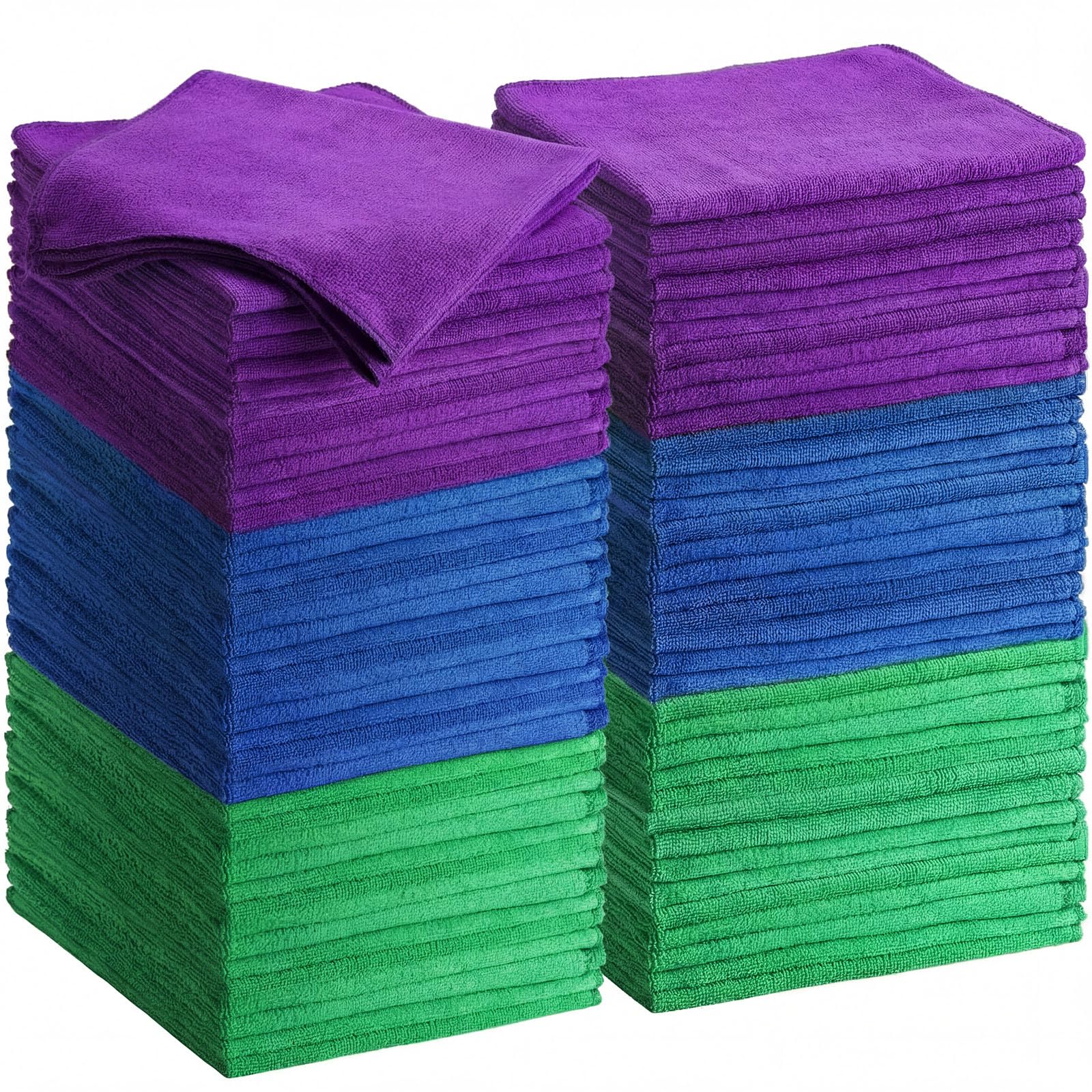 Cleaning Cloths for Cars 16 x 16 Inch Ultra Absorbent Towels Drying Microfiber Reusable Cleaning Supplies House Kitchen Window Microfiber Towel (60 Count)