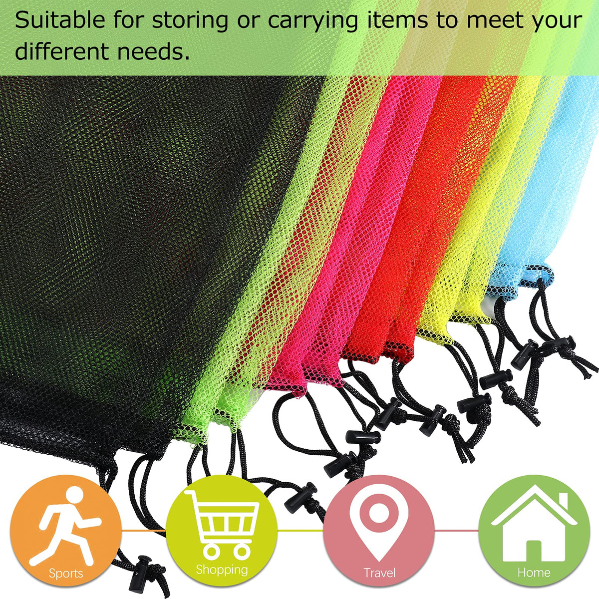 12Pcs Mesh Laundry Drawstring Bag (12 Count)