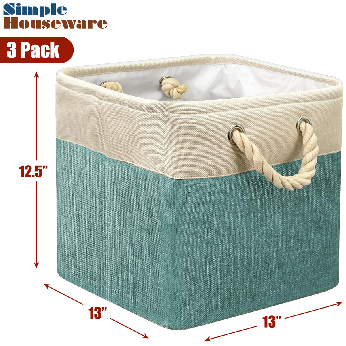 13" x 13" Large Fabric Storage Cubes (3 Count)