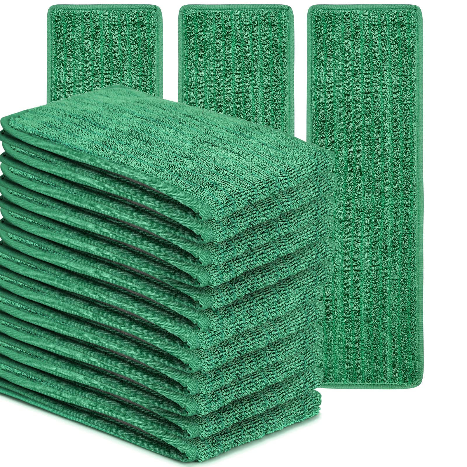 Matthew 18'' Microfiber Mop Replacement Pads for Wet Dry Reusable Mops Floor Home Commercial Cleaning Refills (12 Count)